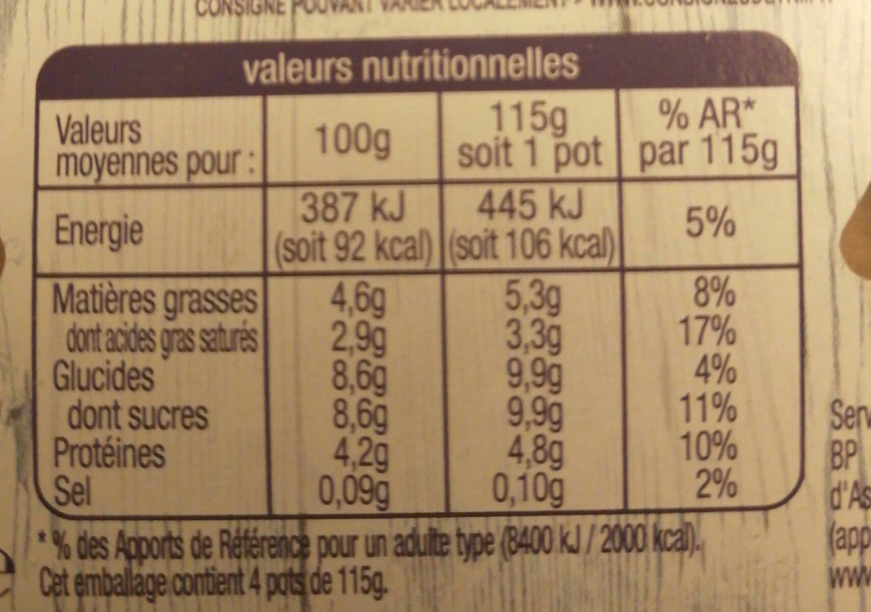 Auchan Yaourt au lait de chèvre vanille packshot