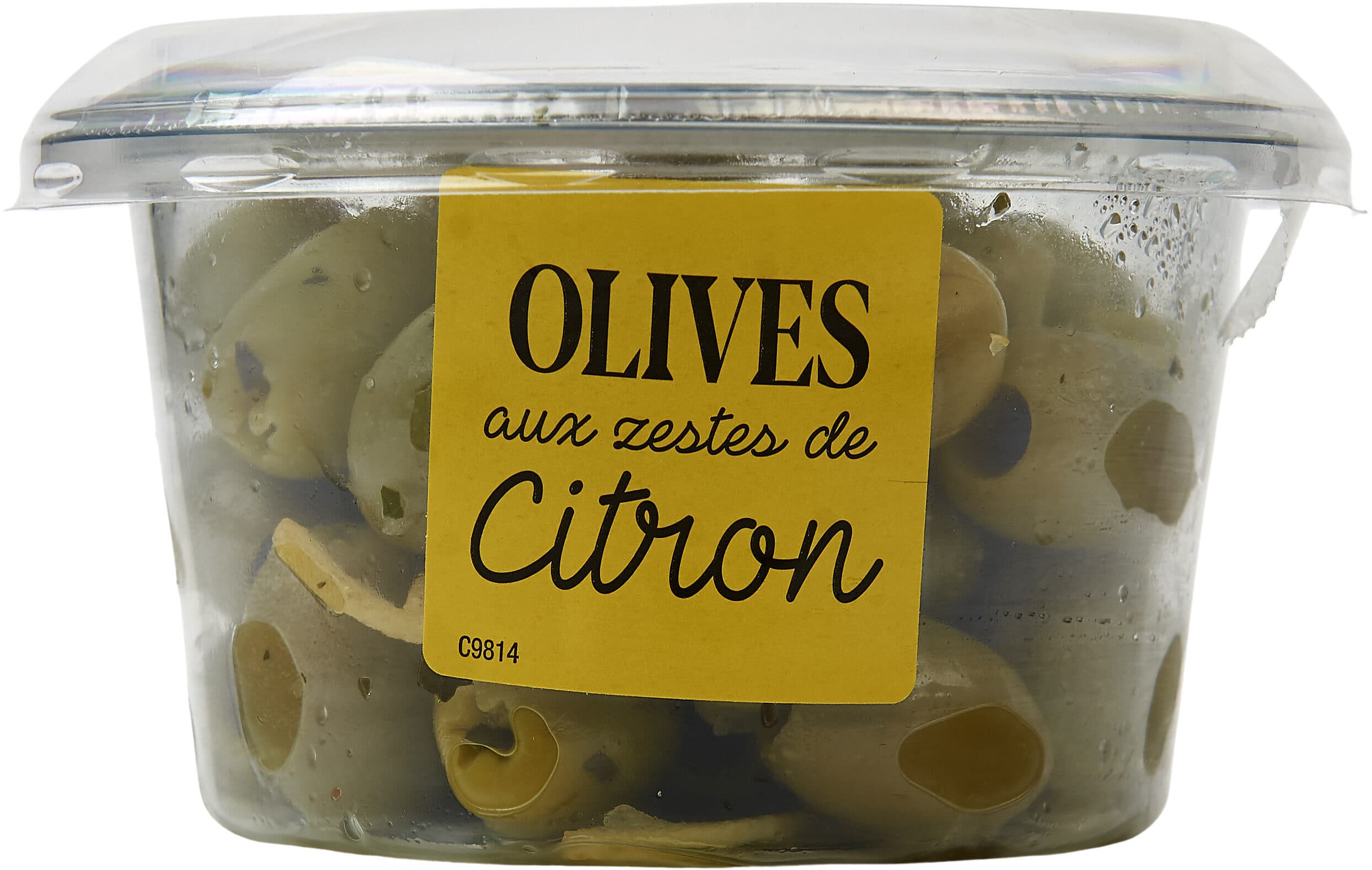 Auchan Olives vertes dénoyautées aux zestes de citron packshot