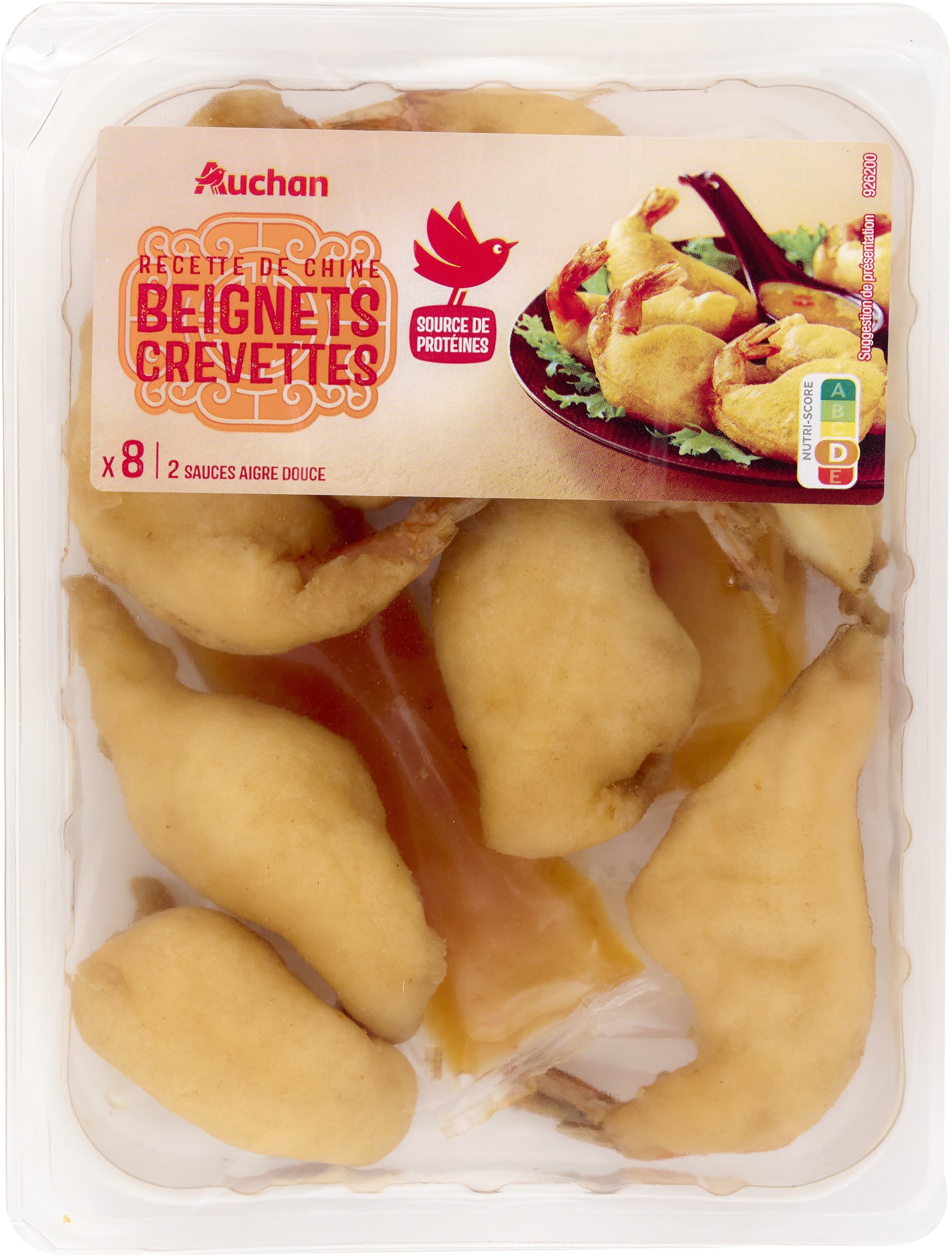 Auchan Recette de chinebeignets crevettesx8 + 2 sauces packshot