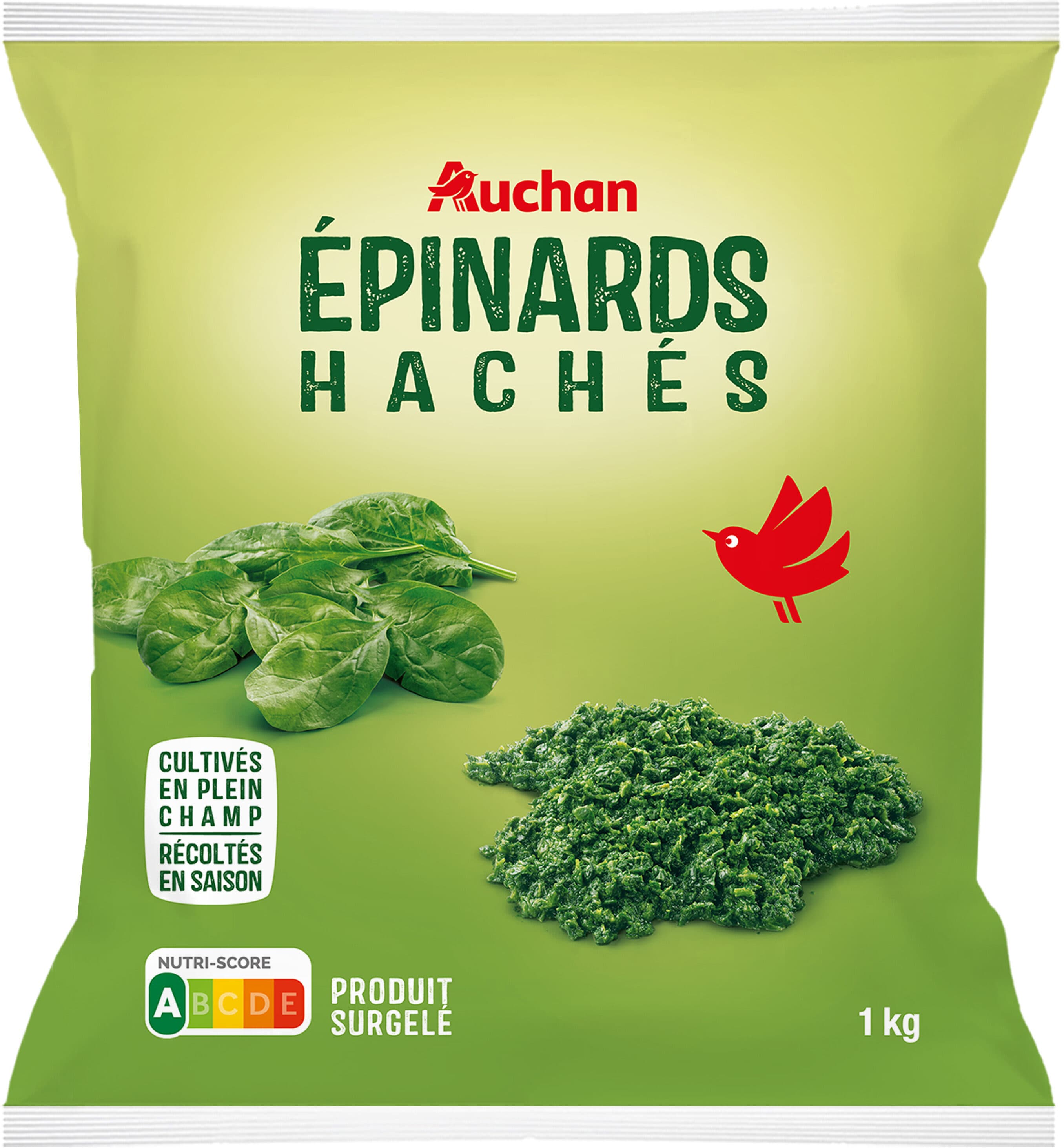 Auchan Epinards hachés packshot
