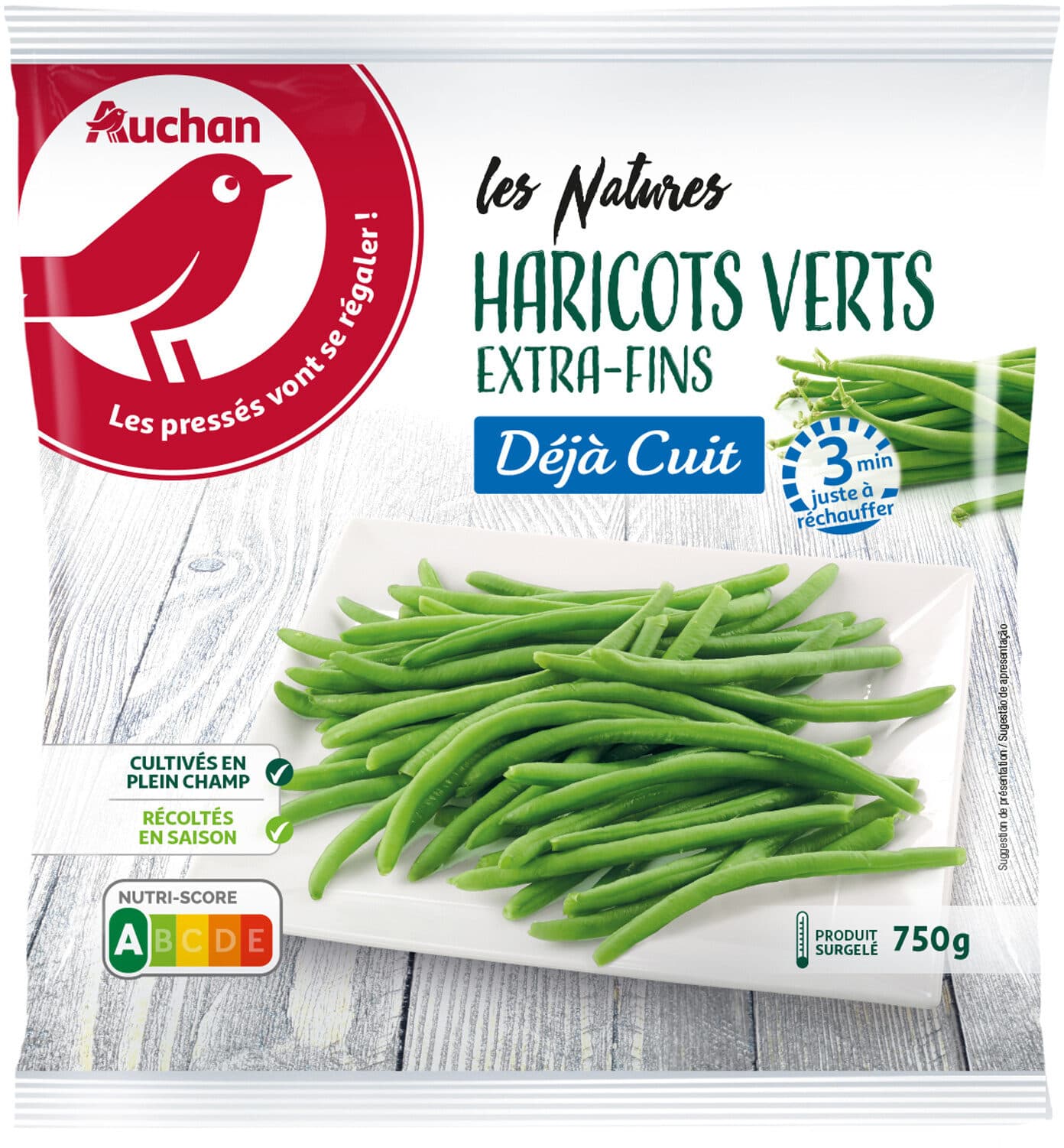 Auchan Haricots verts extra-fins Déjà cuit packshot