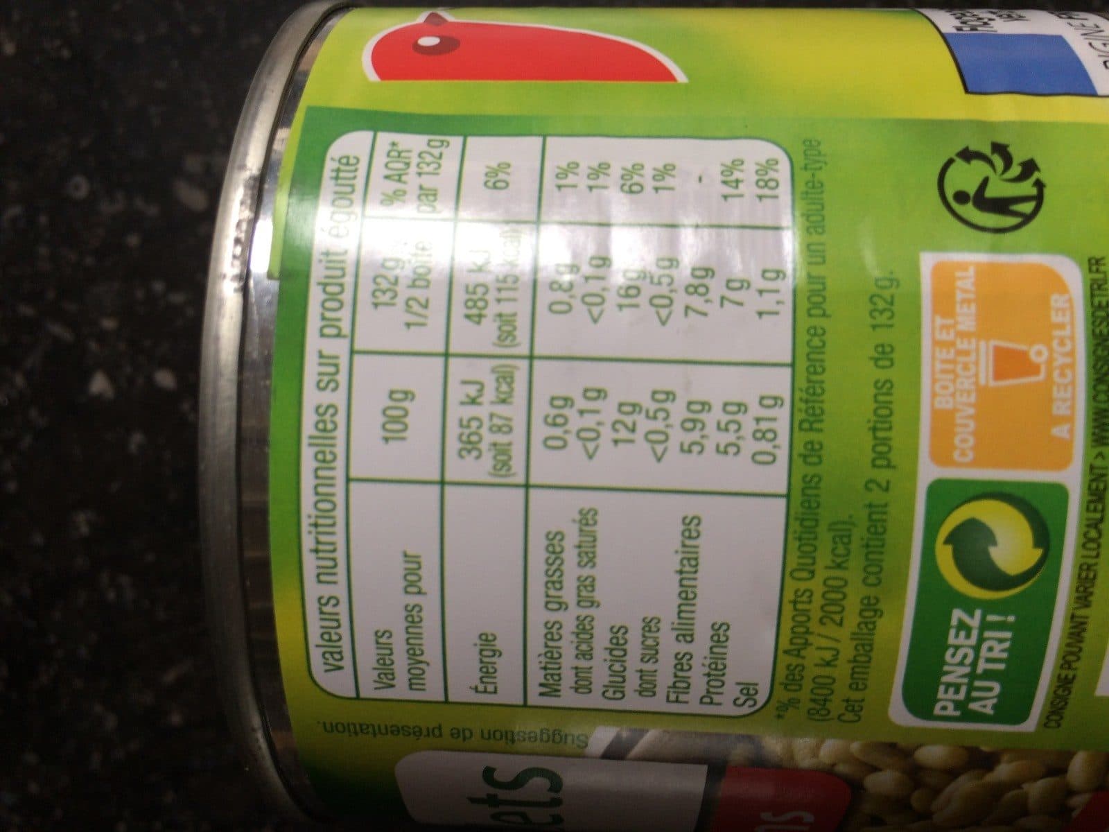 Auchan Flageolets verts extra-fins packshot
