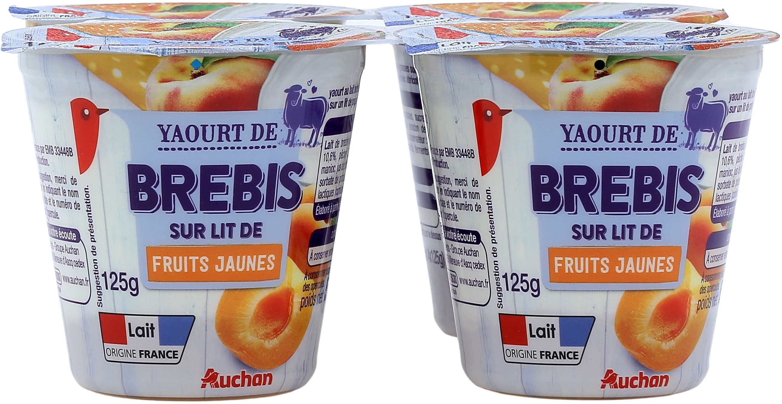 Auchan Yaourt de Brebis sur lit de Fruits Jaunes packshot
