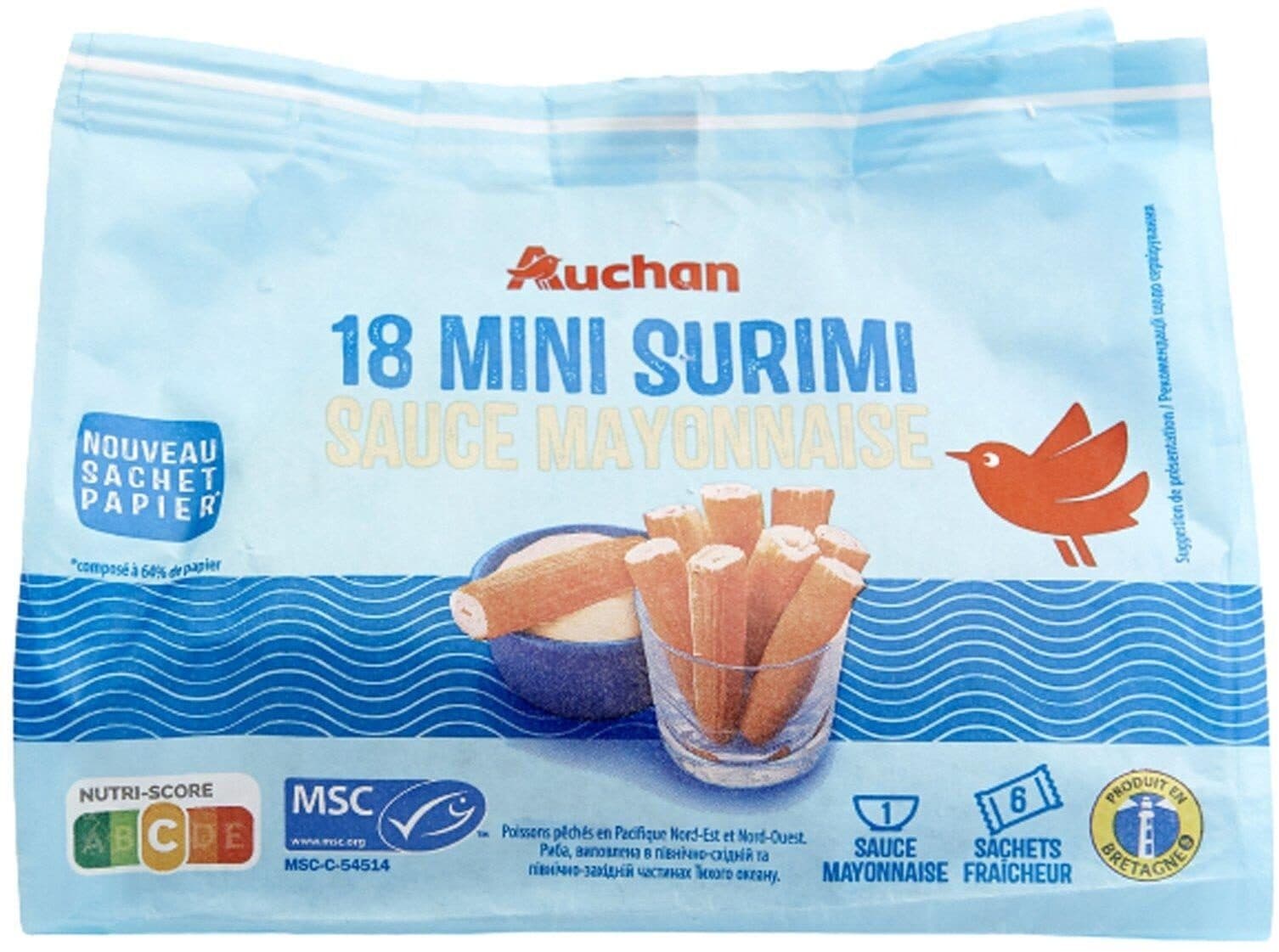 Auchan 18 mini Surimi - sauce mayonnaise packshot