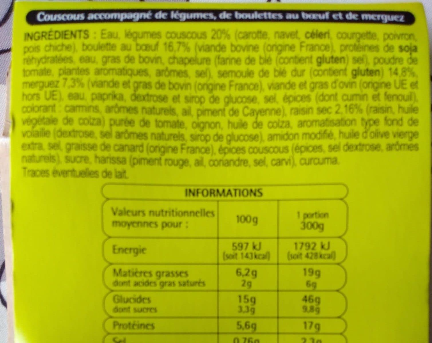 Auchan Couscous boulettes packshot