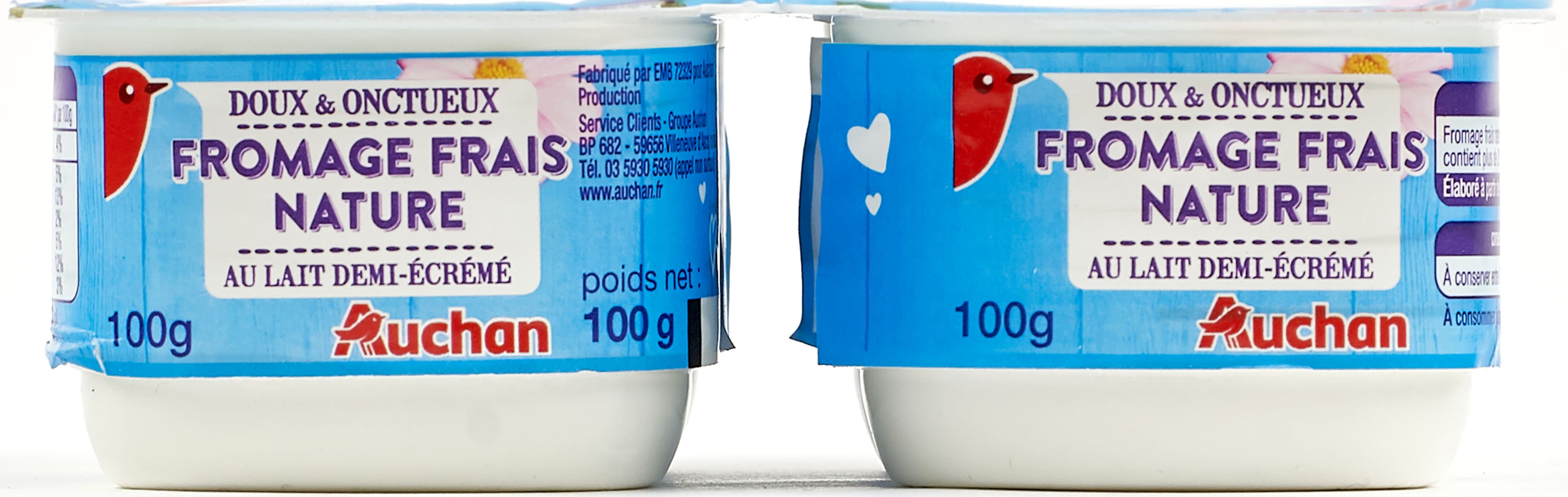 Auchan Doux et onctueuxfromage fraisdemi ecreme packshot