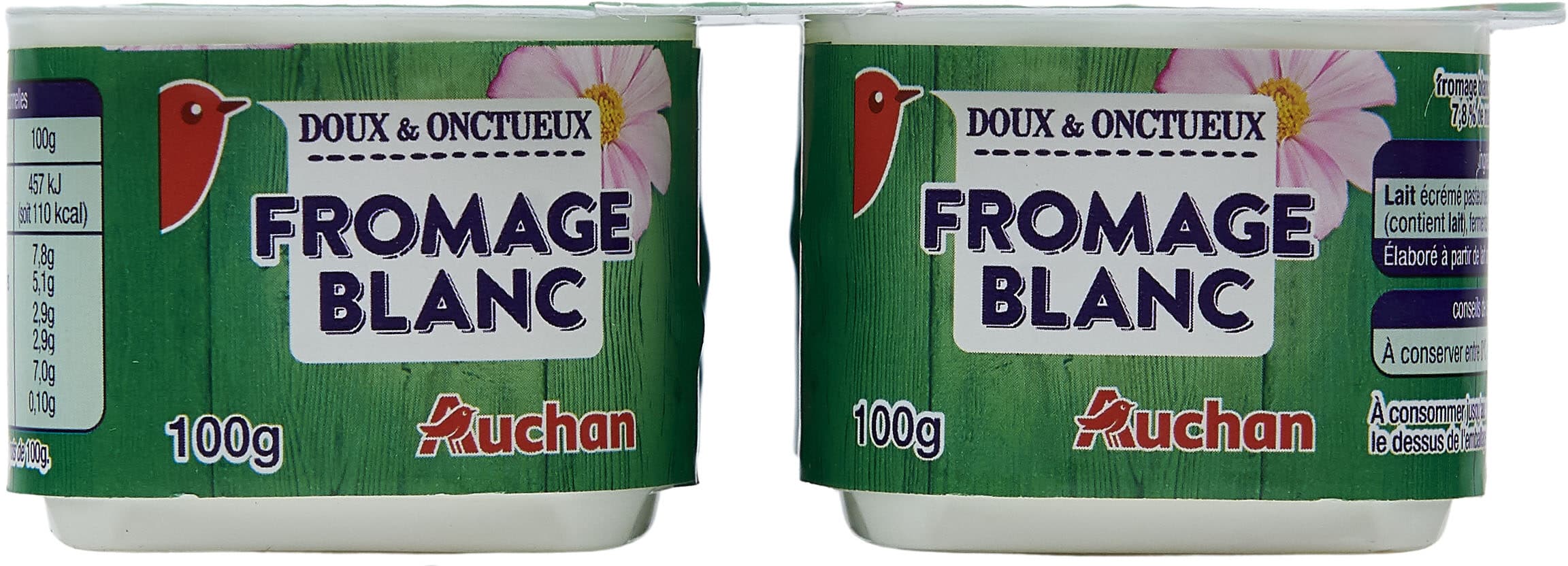 Auchan DOUX et ONCTUEUXFROMAGE BLANC7,8% MATIERE GRASSE packshot