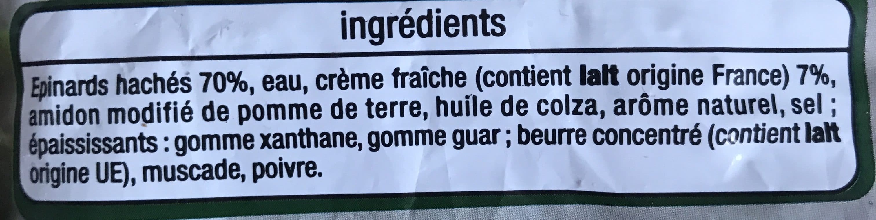 Auchan Epinards hachés à la crème packshot