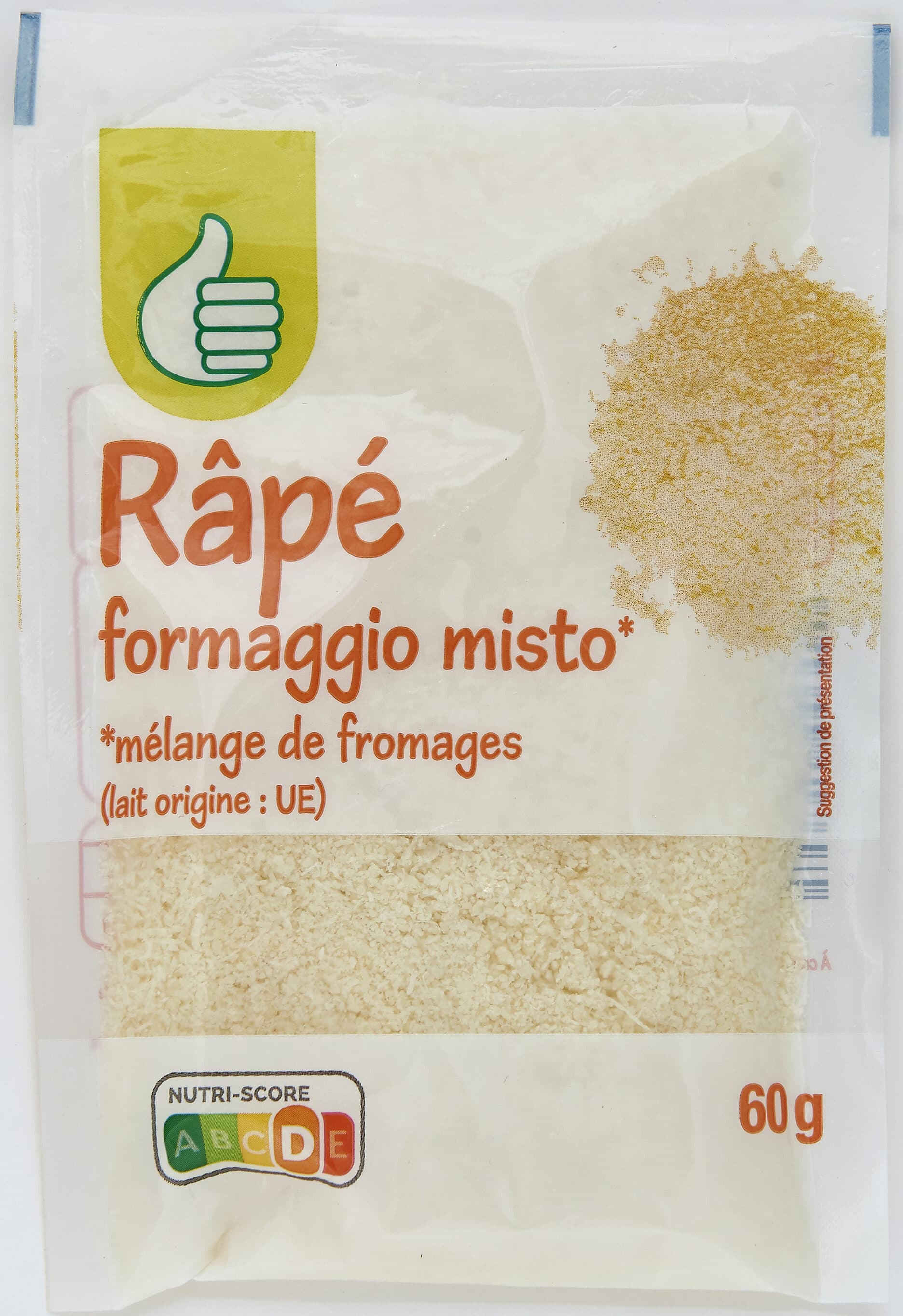 Auchan RâpéFormaggio Misto**Mélange de fromages (lait origine : UE) packshot