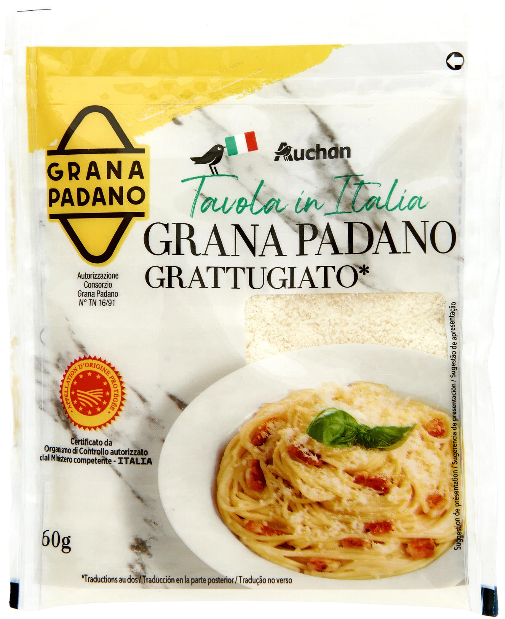 Auchan Grana Padano râpé packshot