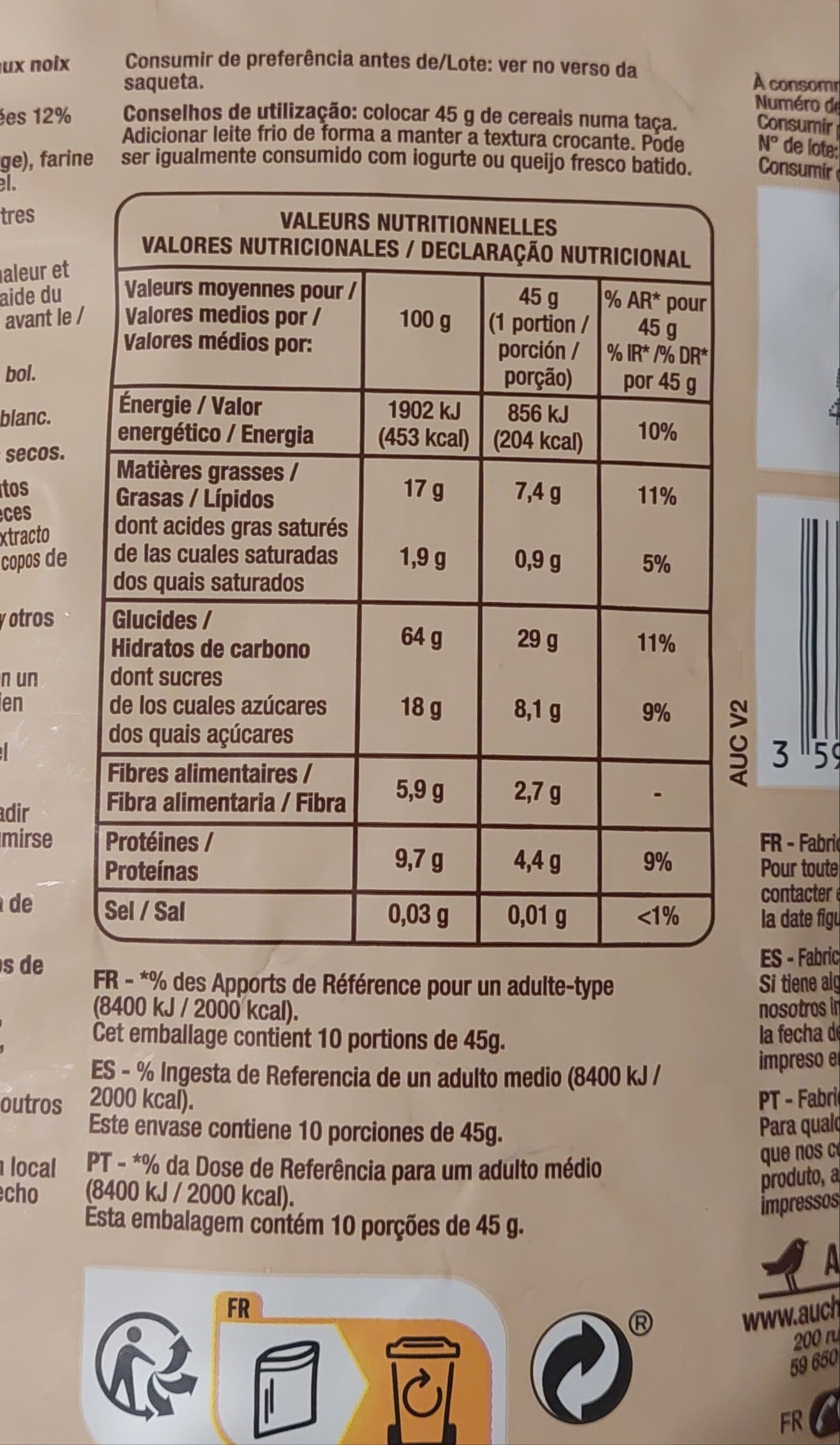 Auchan Muesli CroustillantNoix packshot