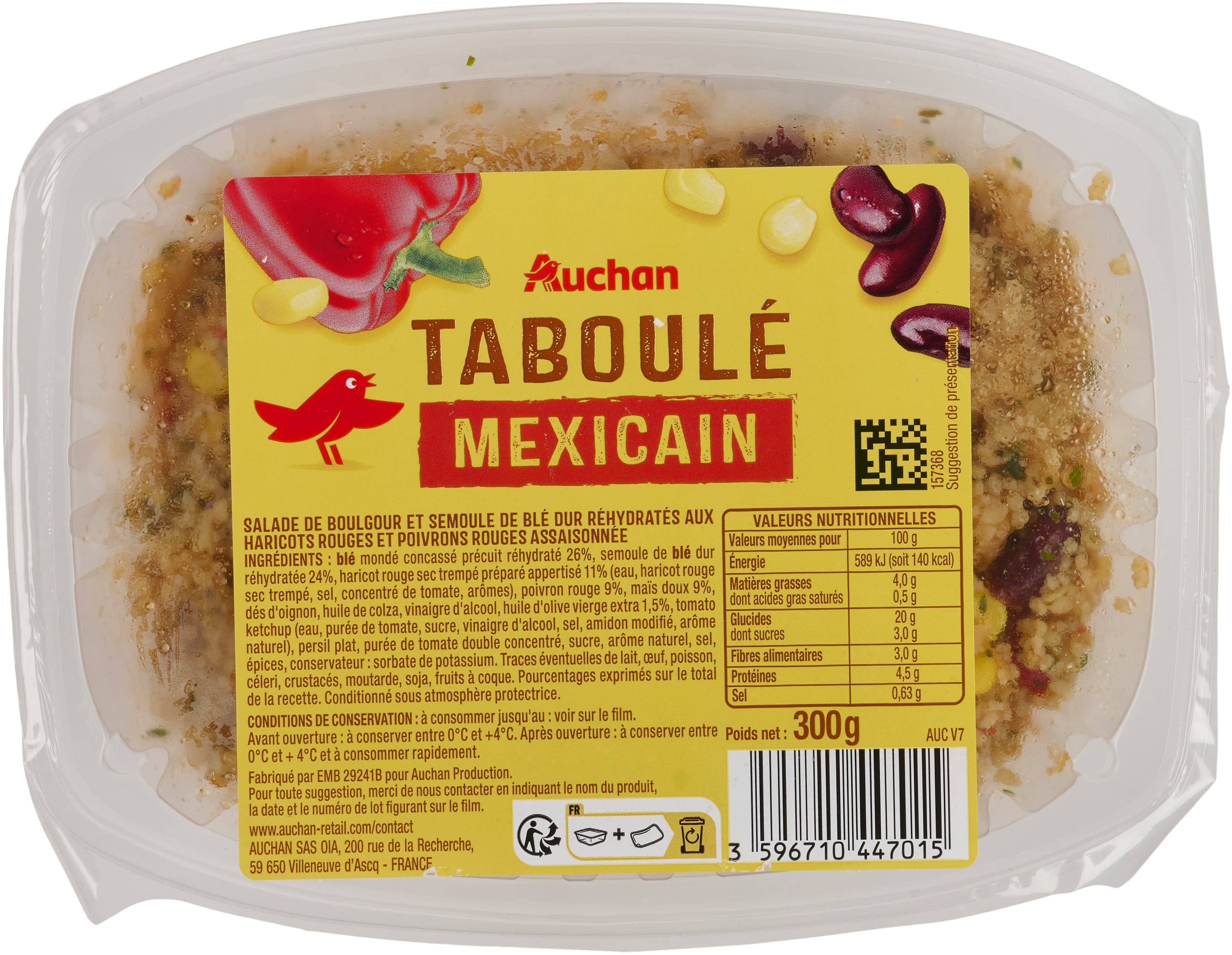 Auchan Taboulé Mexicain packshot