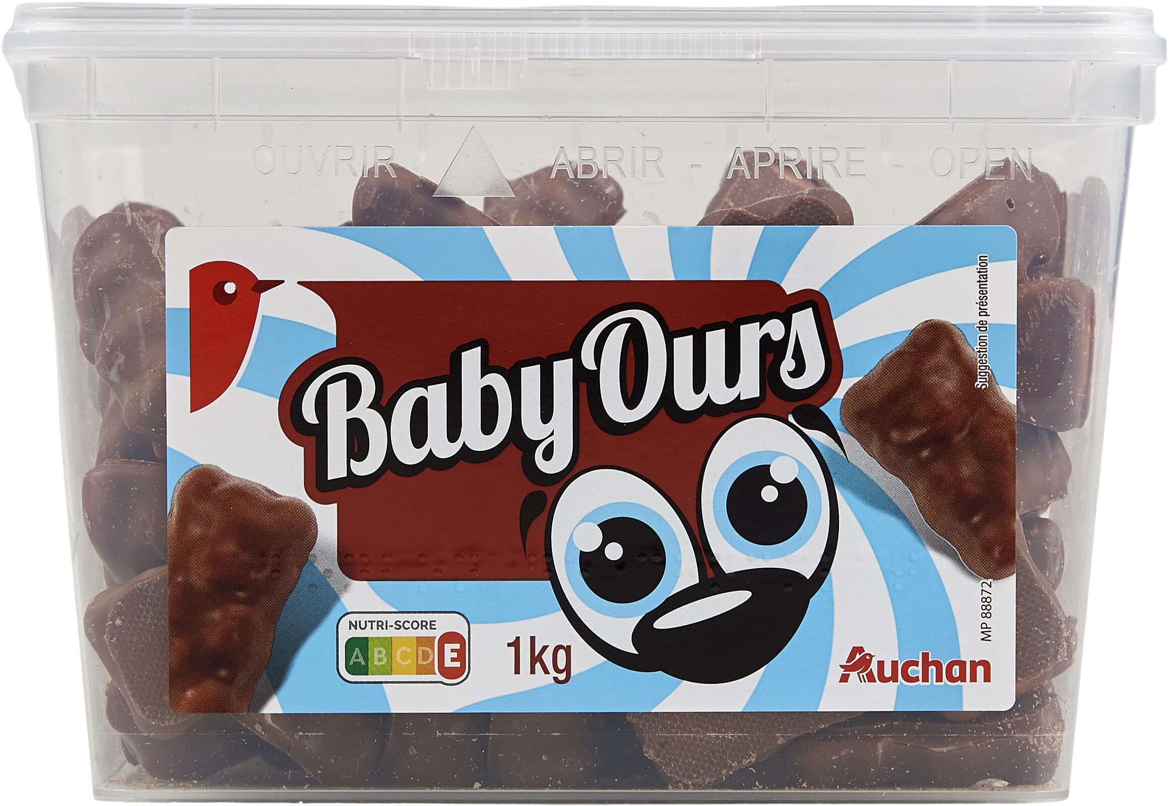 Auchan Oursons guimauves chocolat au lait packshot