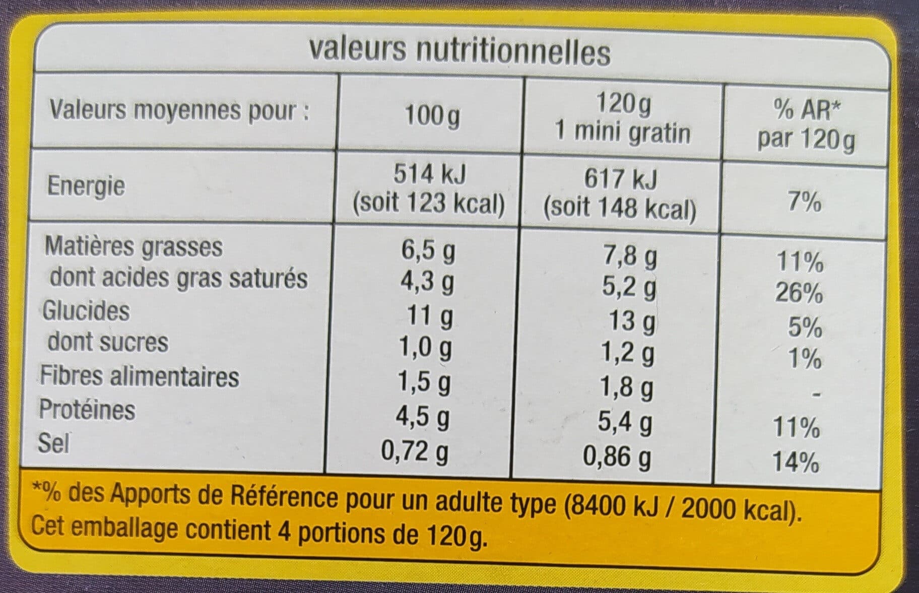 Auchan Mini gratin dauphinois à la crème fraîche et au comté packshot
