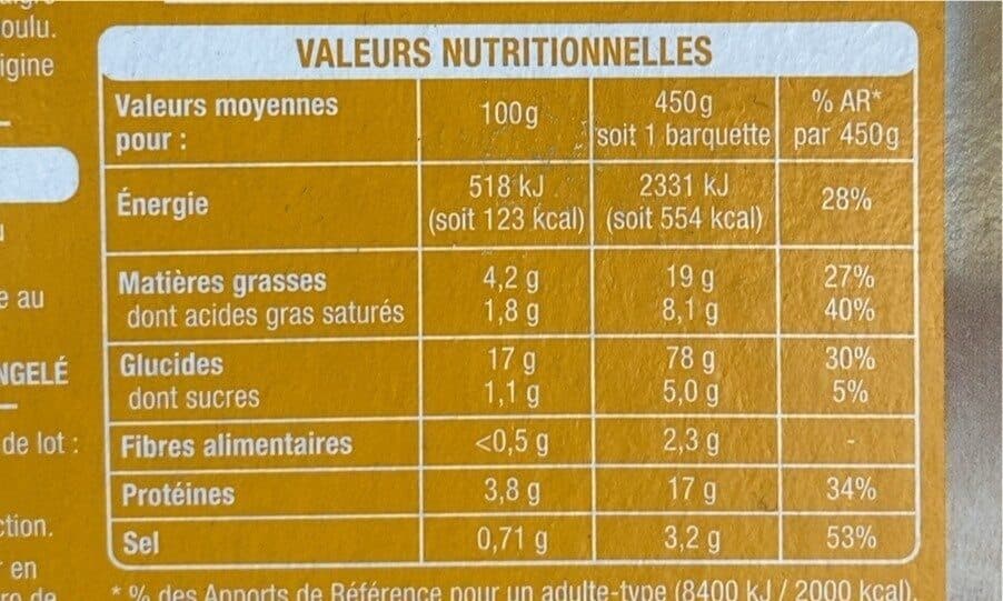 Auchan Blanquette de volaille et riz packshot