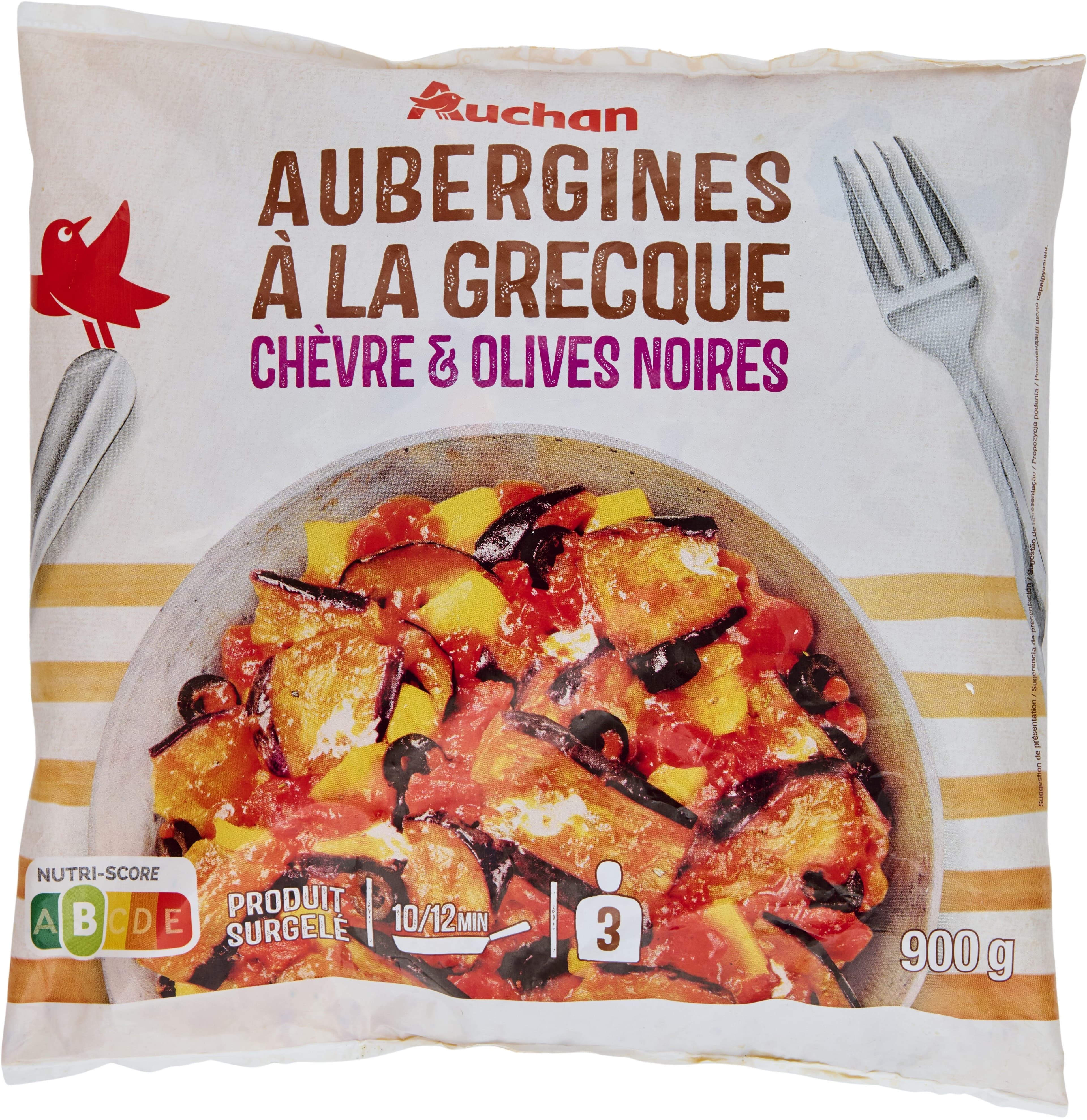 Auchan Aubergines cuisinées à la Grecquechèvre et olive noire packshot