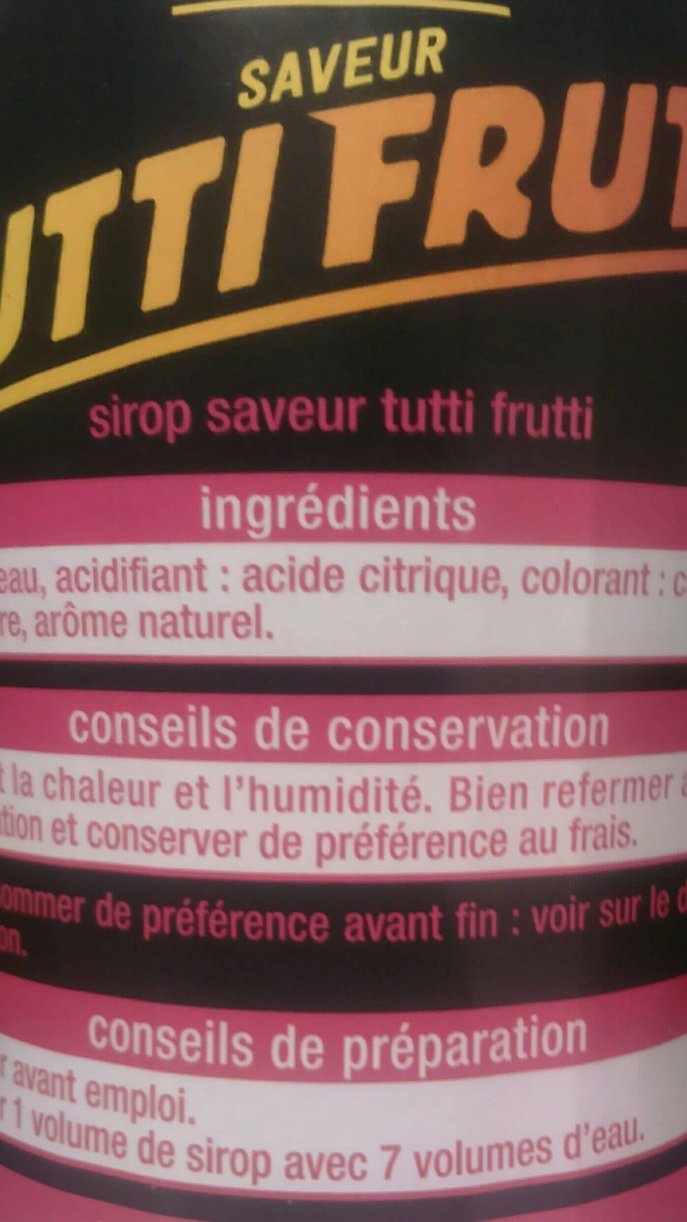 Auchan Sirop saveur tutti frutti packshot