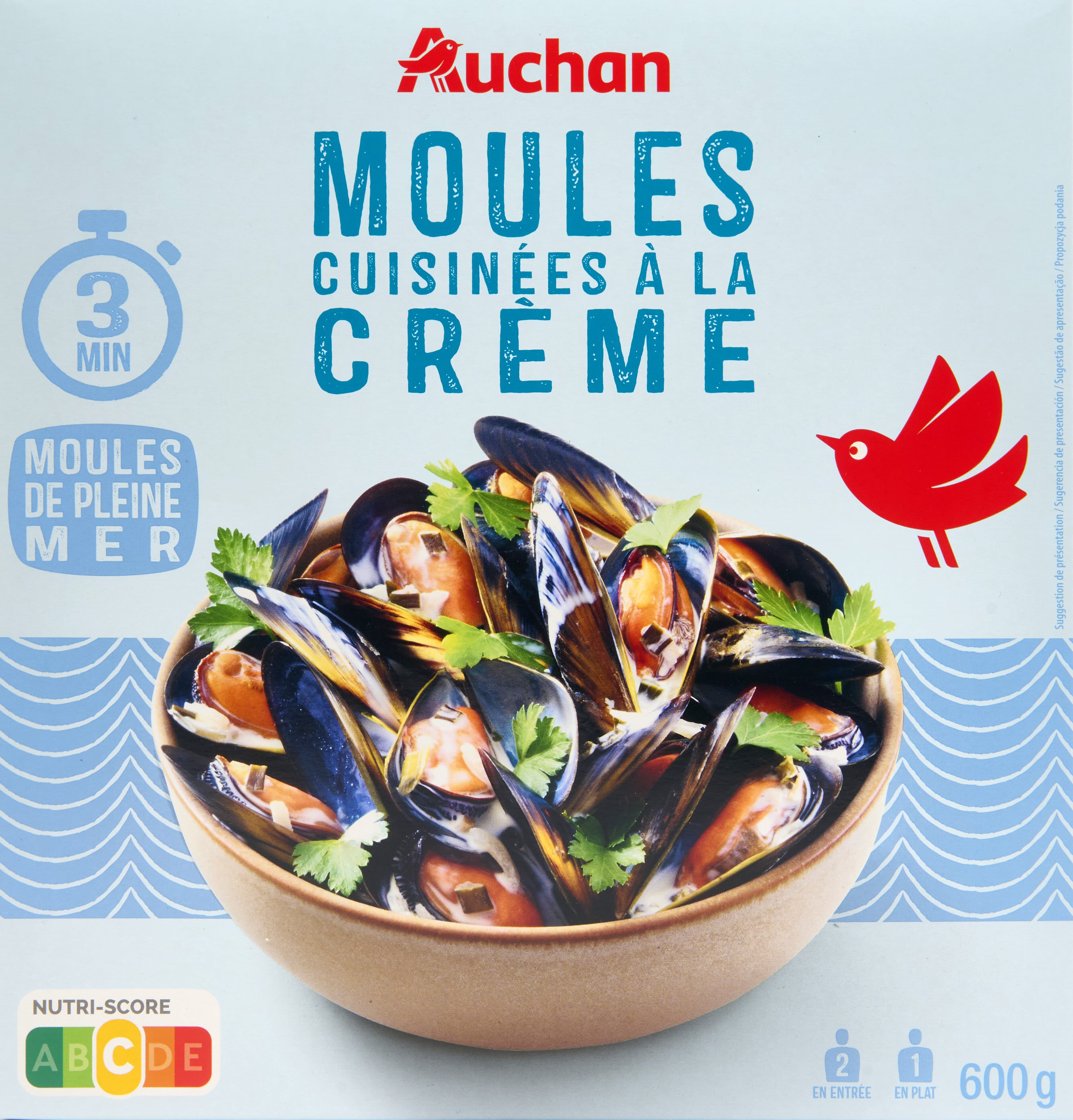 Auchan Moules cuisinées à la crème packshot