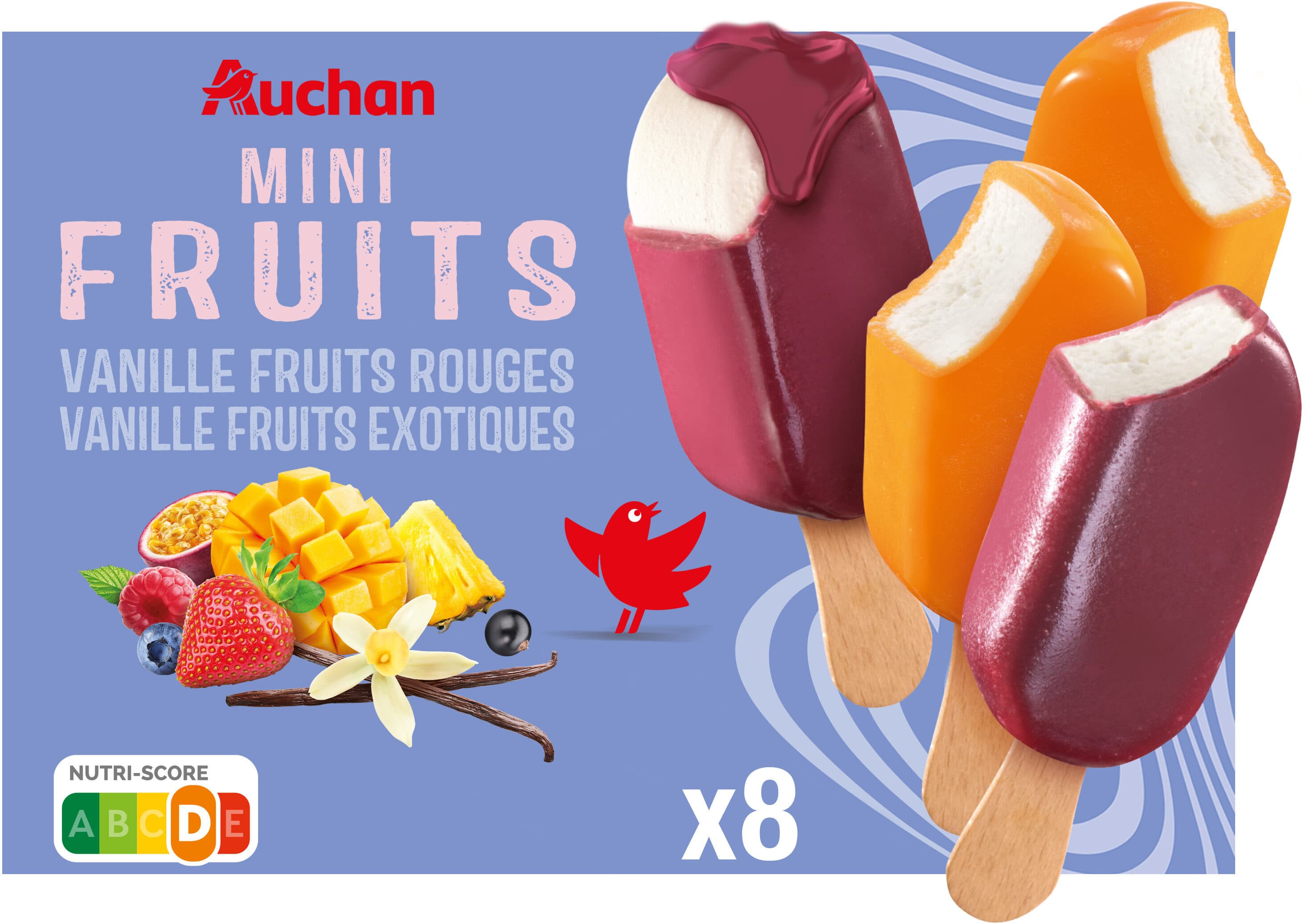 Auchan Mini fruits Vanille fruits rougesVanille fruits exotiques packshot