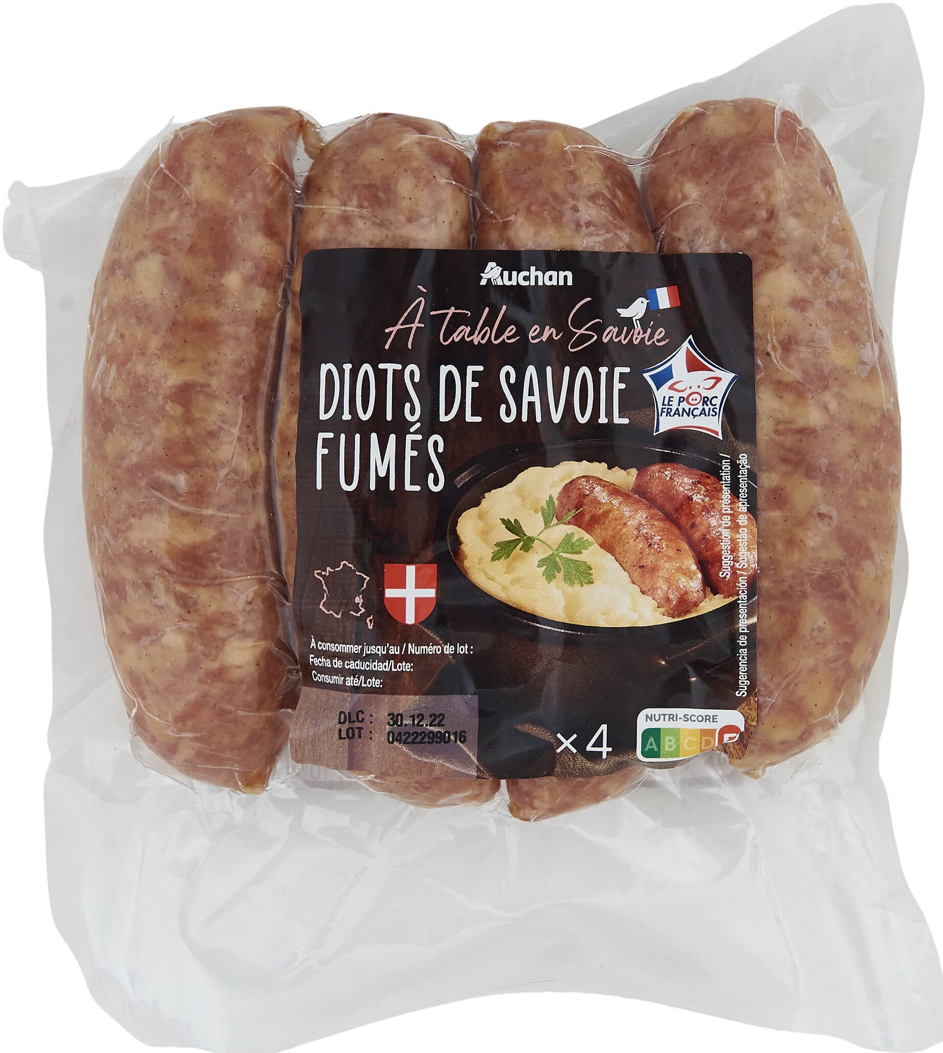 Auchan Diots de Savoie fumés packshot