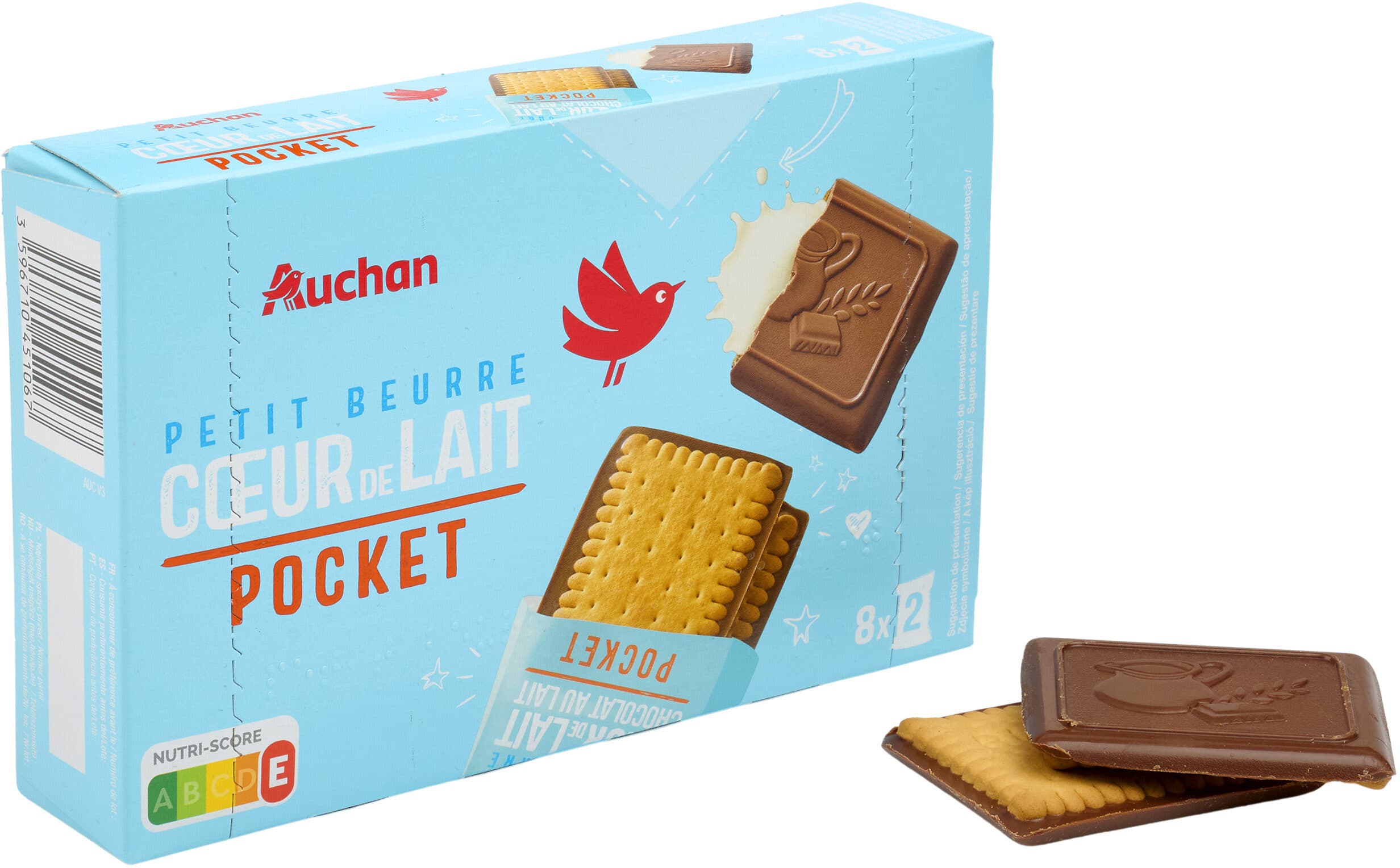 Auchan Petit beurre cœur de lait Pocket packshot