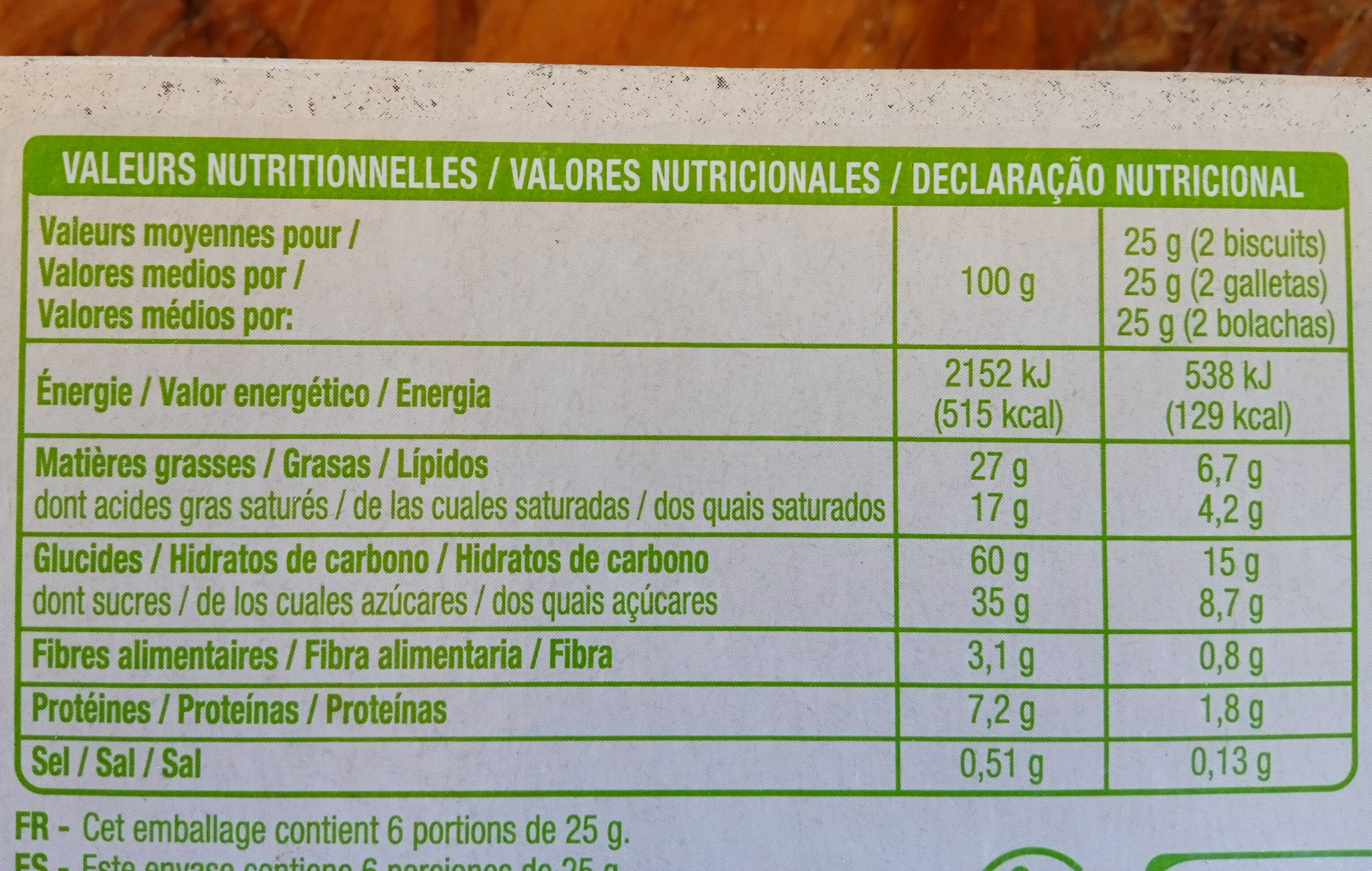 Auchan Petit beurre tablette chocolat lait bio packshot