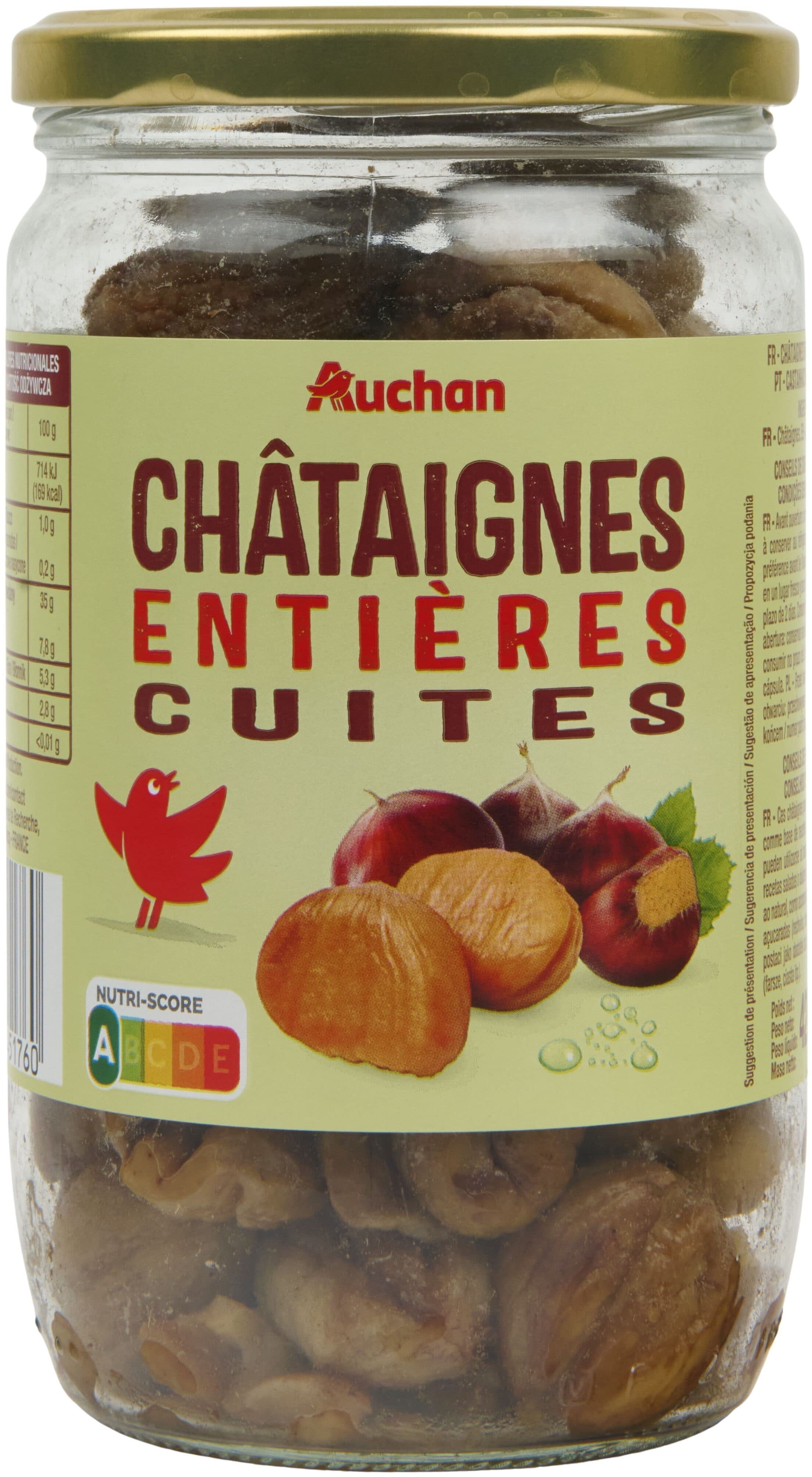 Auchan Châtaignes entières cuites packshot