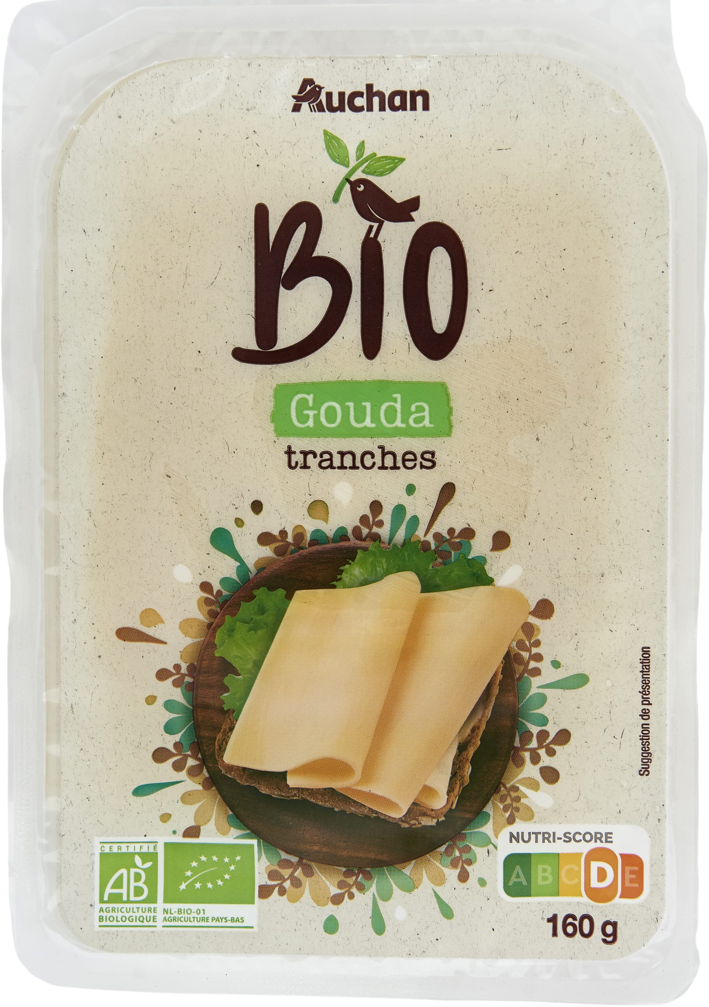 Auchan BIOGOUDA Tranches packshot