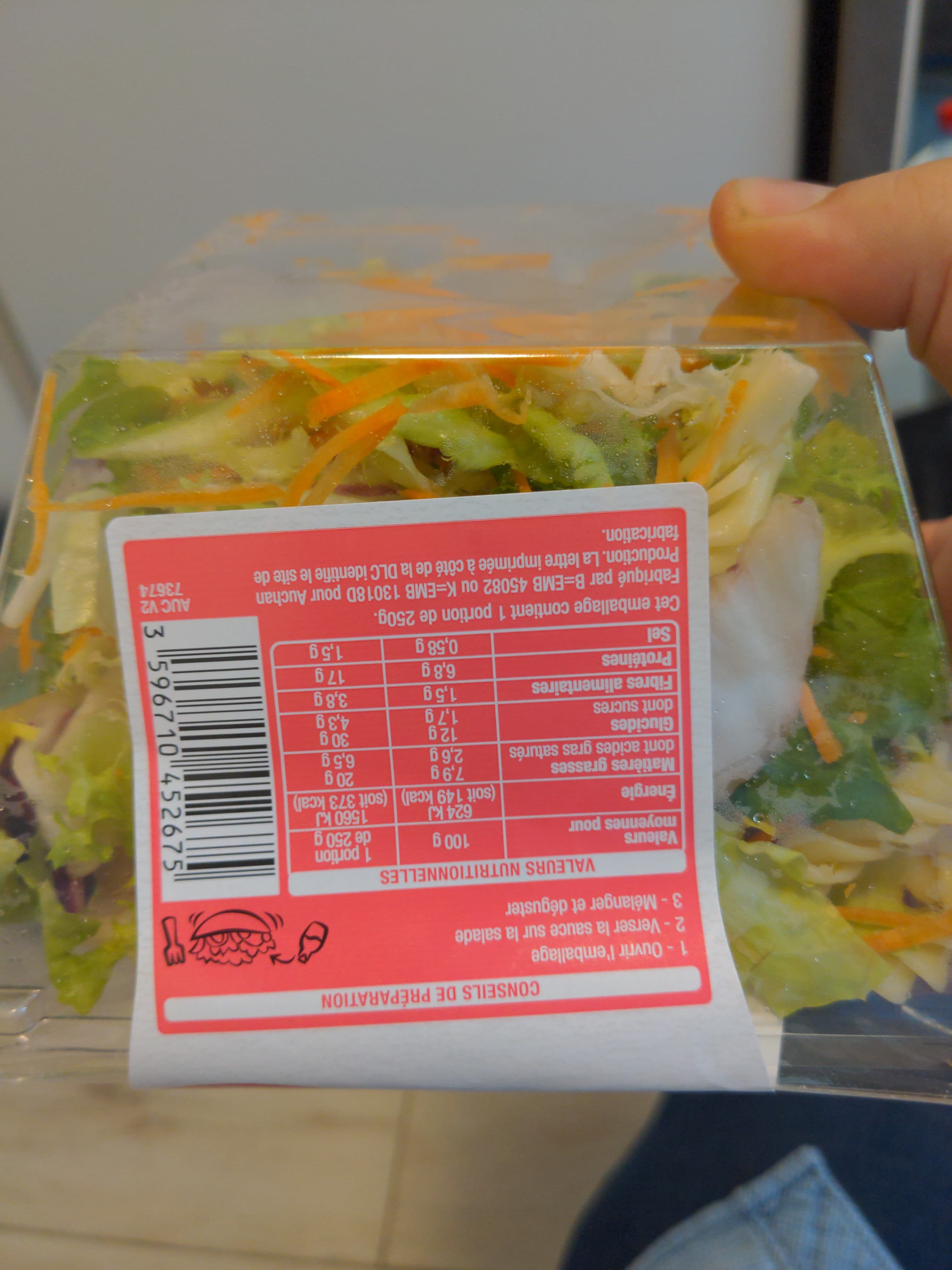 Auchan Pâtes et SaladeJambon EmmentalVinaigrette allégée aux herbes packshot