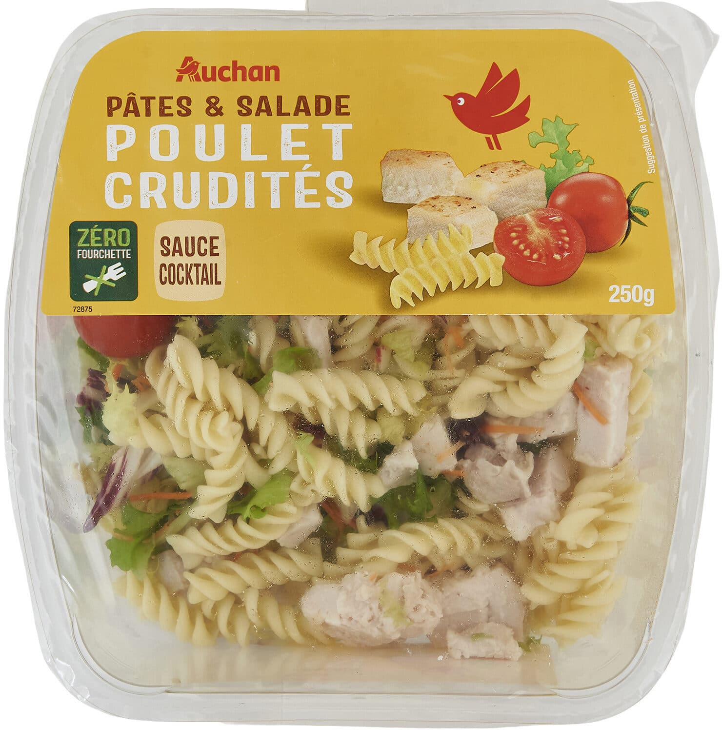 Auchan Pâtes et SaladePoulet cruditésSauce Cocktail packshot