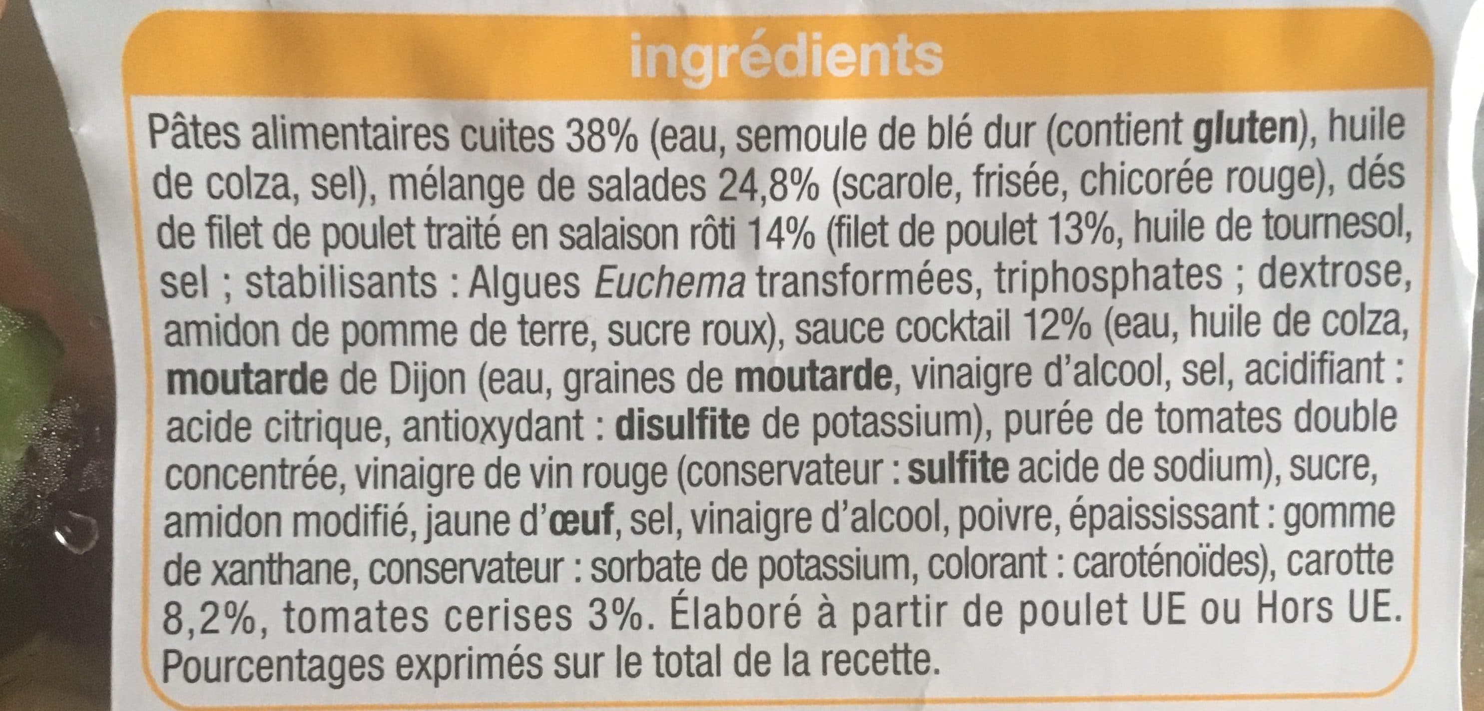 Auchan Pâtes et SaladePoulet cruditésSauce Cocktail packshot