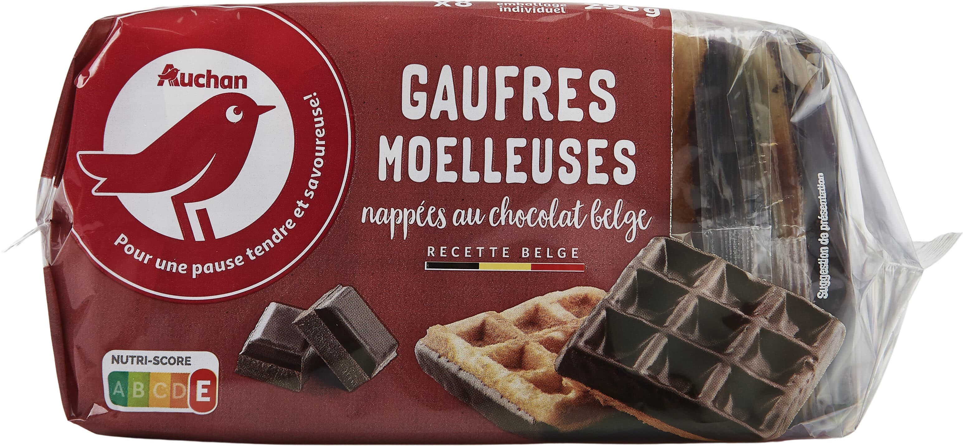 Auchan Gaufres moelleuses au chocolat belge packshot
