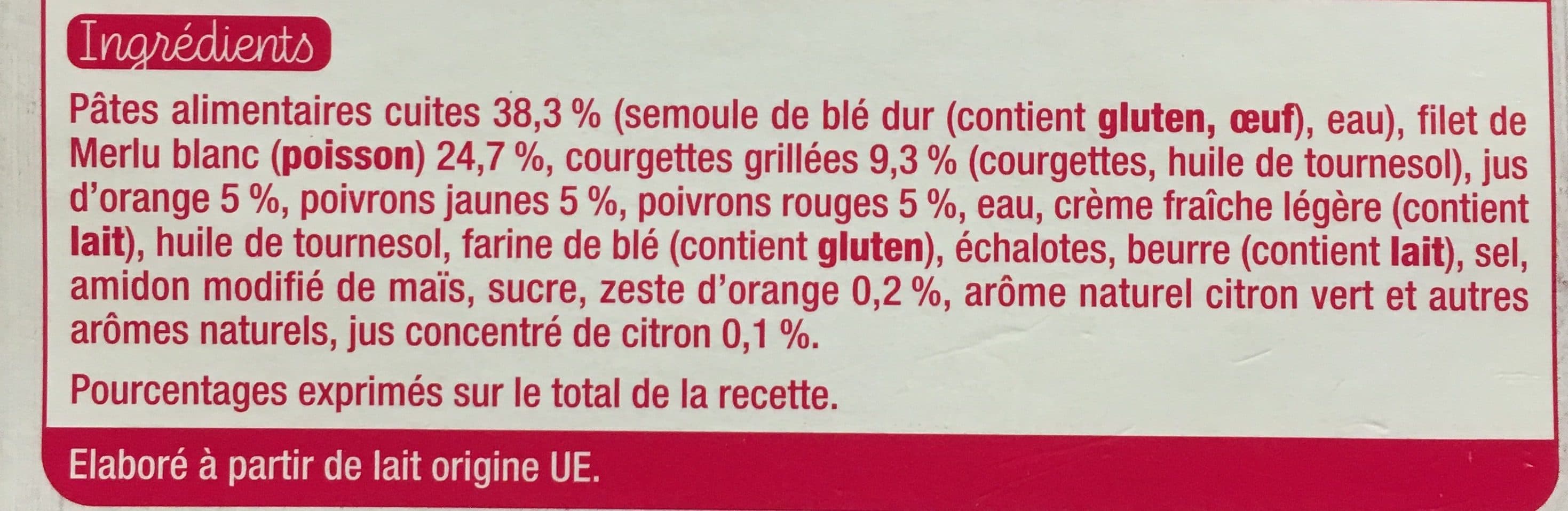 Auchan MERLU LEGUMES GRILLES, petites pâtes packshot