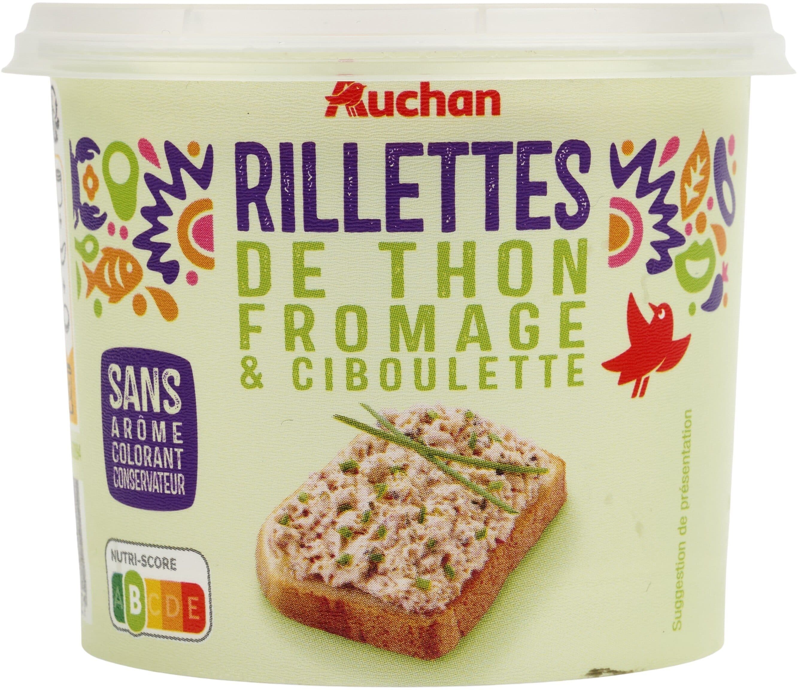 Auchan Rillettes de thon fromage et ciboulette packshot