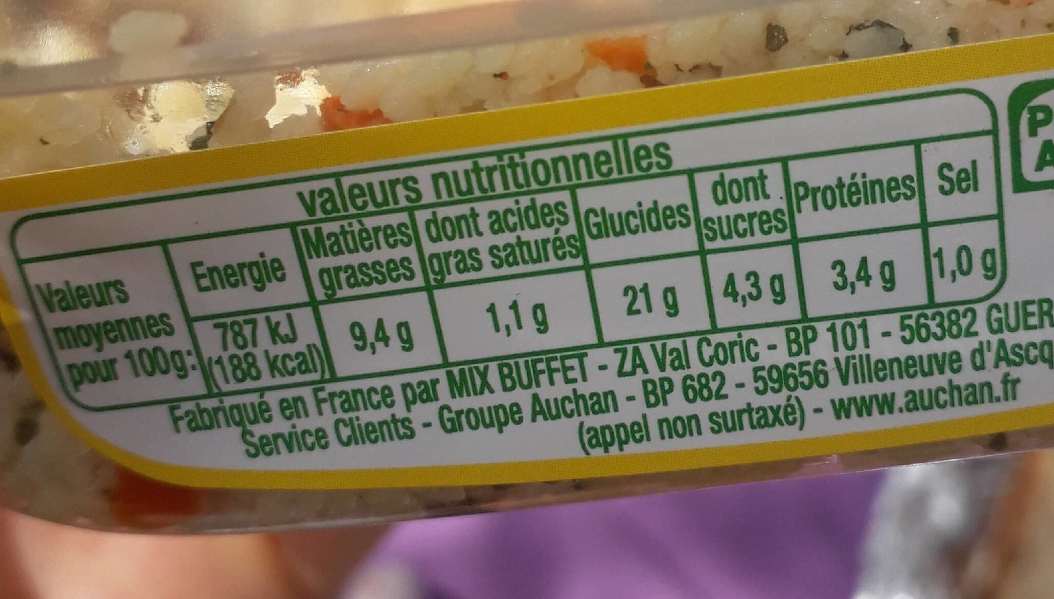 Auchan Bio Taboule aux legumes issu de l'agriculture biologique packshot
