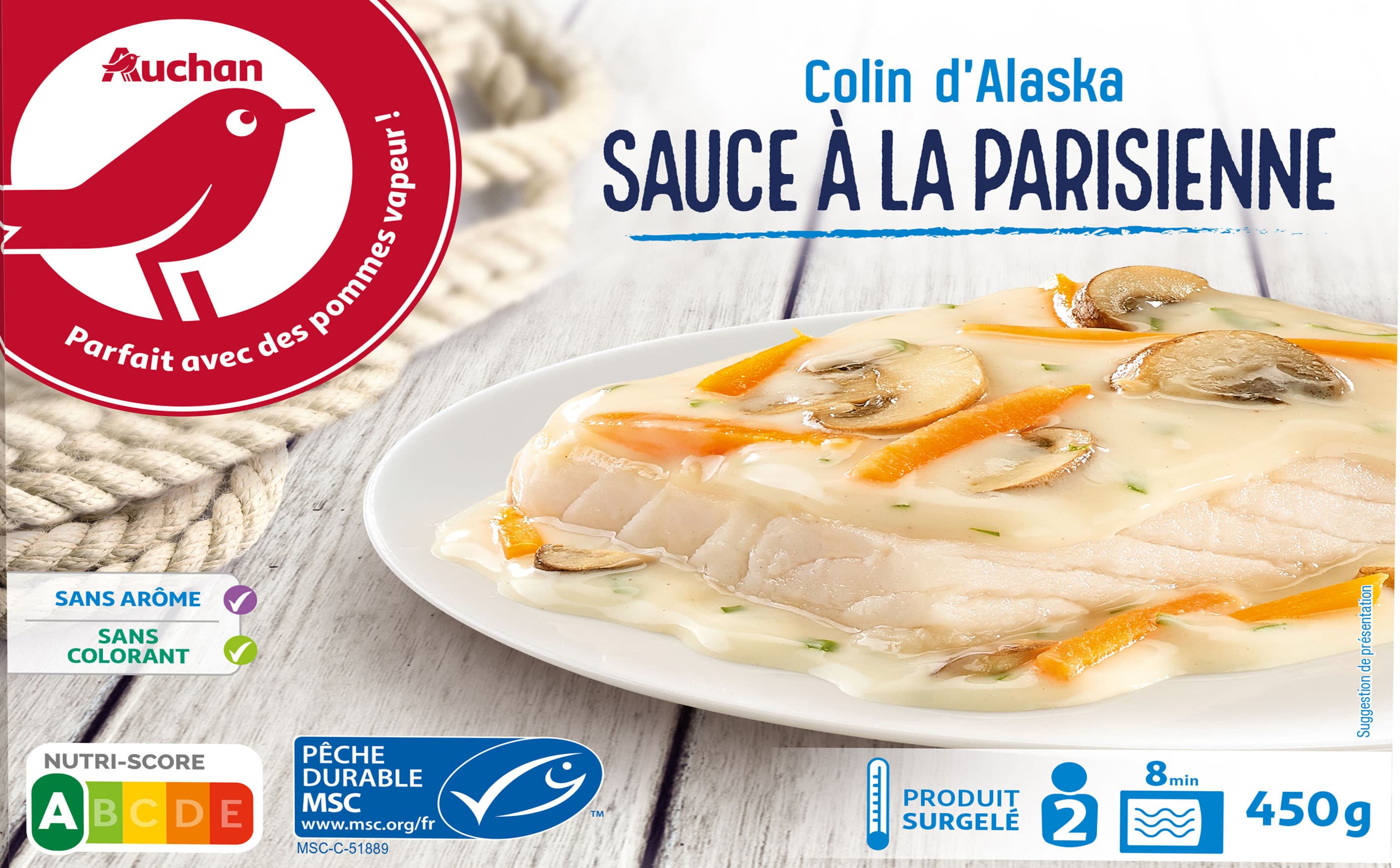 Auchan Colin d'Alaska sauce à la parisienne packshot
