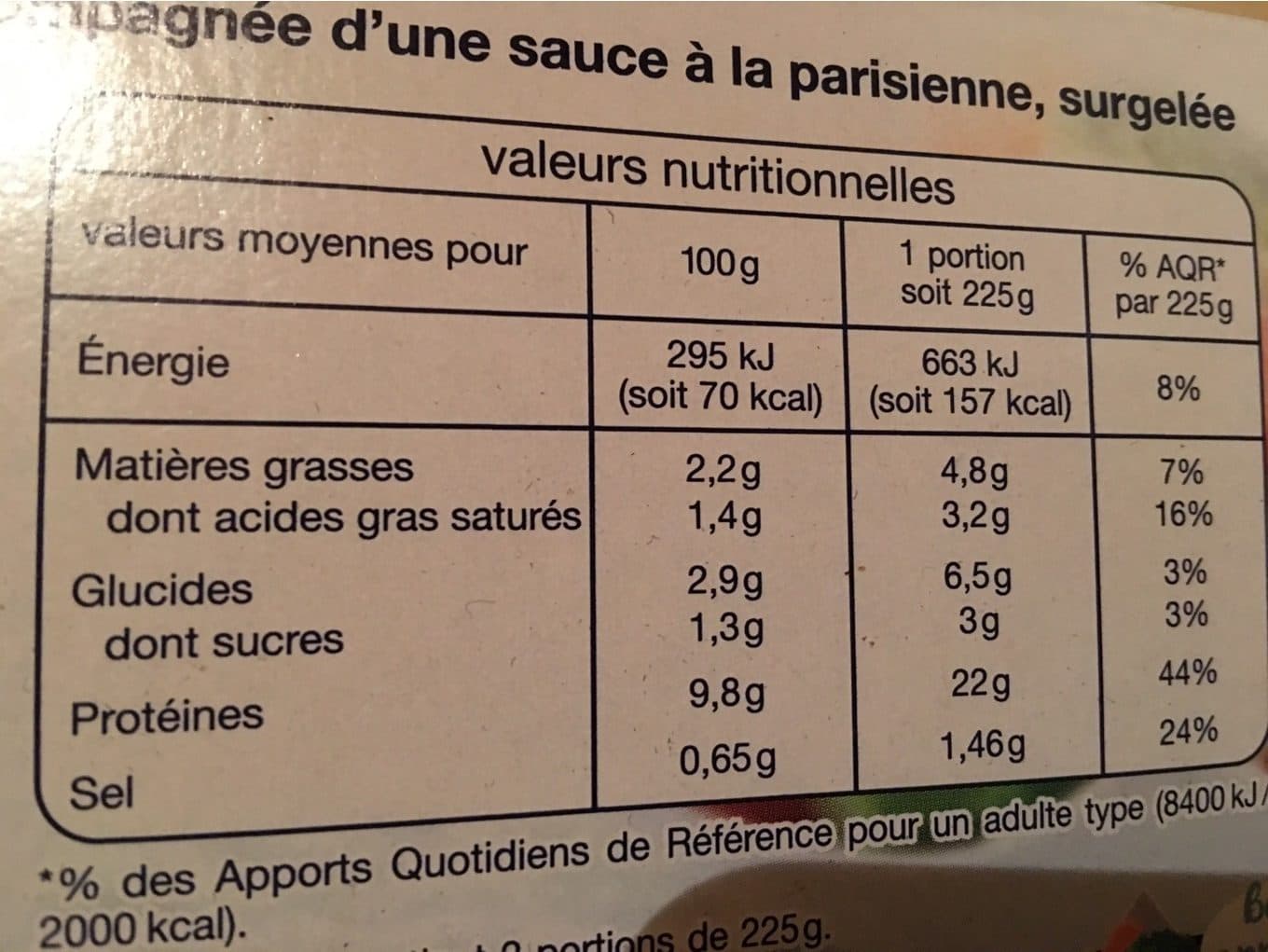 Auchan Colin d'Alaska sauce à la parisienne packshot