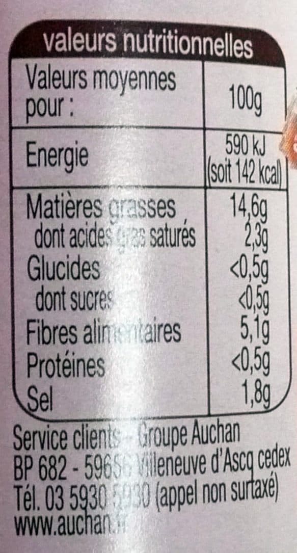 Auchan Olives noires en rondelles packshot