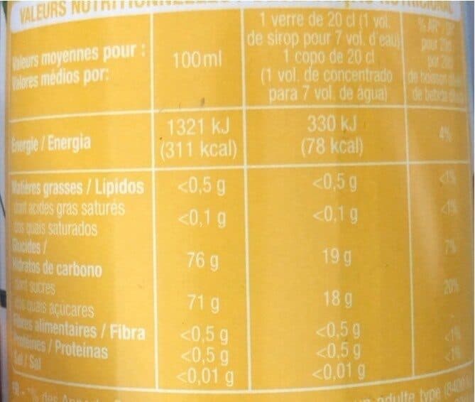 Auchan Sirop de fruit de la passion packshot