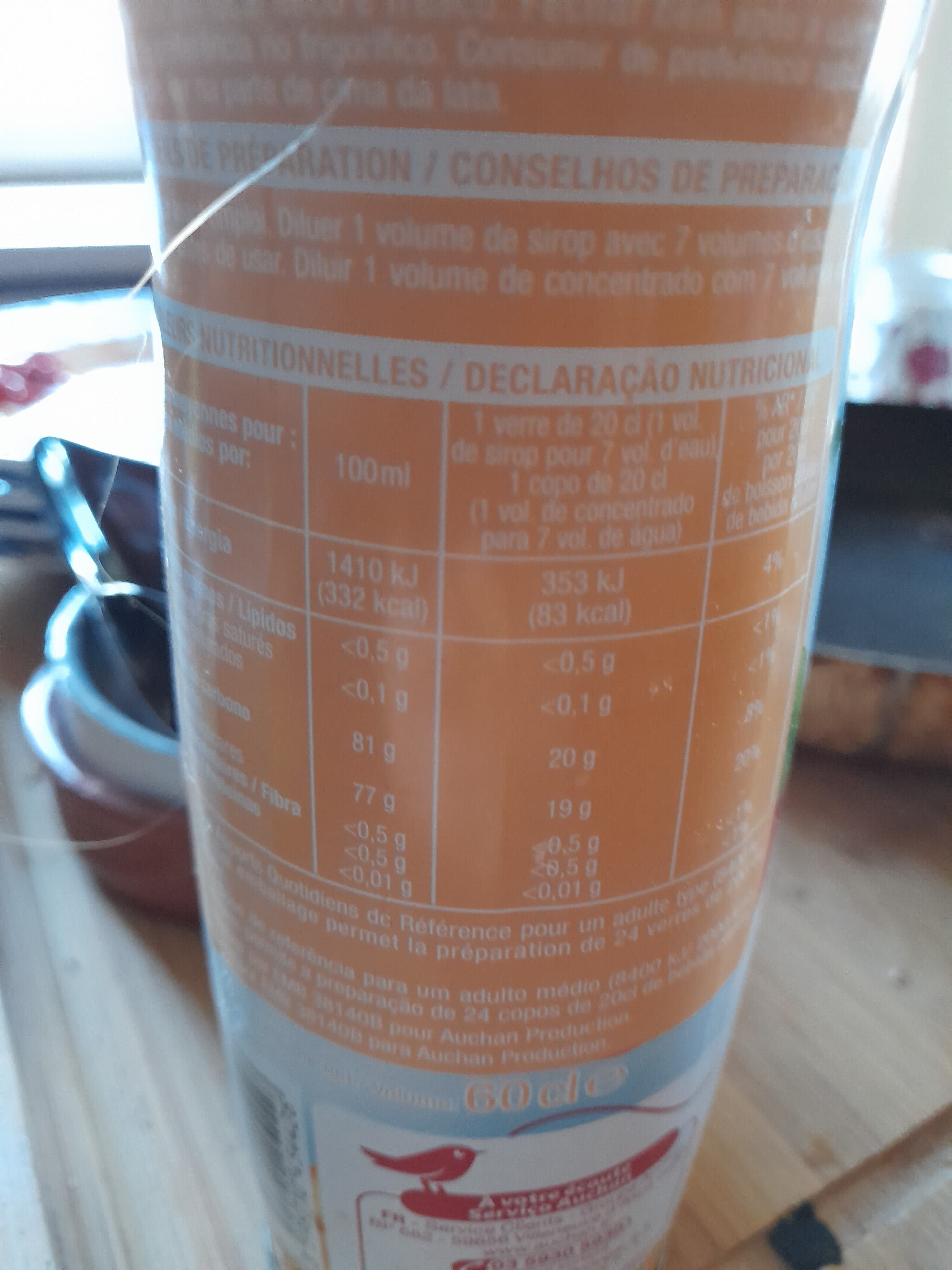 Auchan Sirop de Pêche packshot