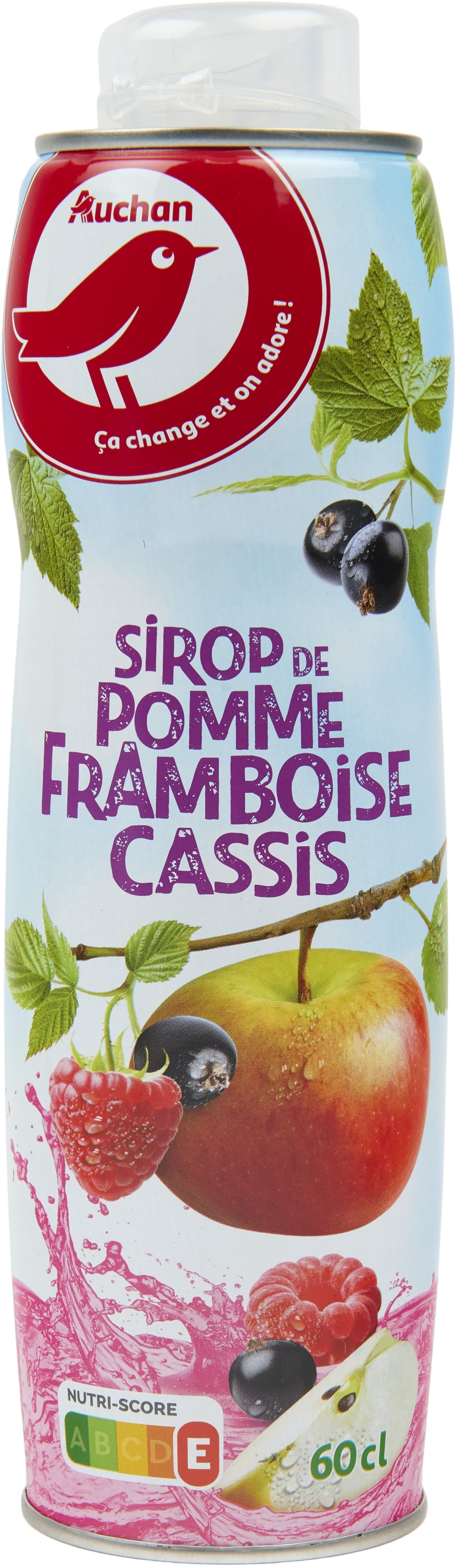 Auchan Sirop de pomme cassis et framboise packshot