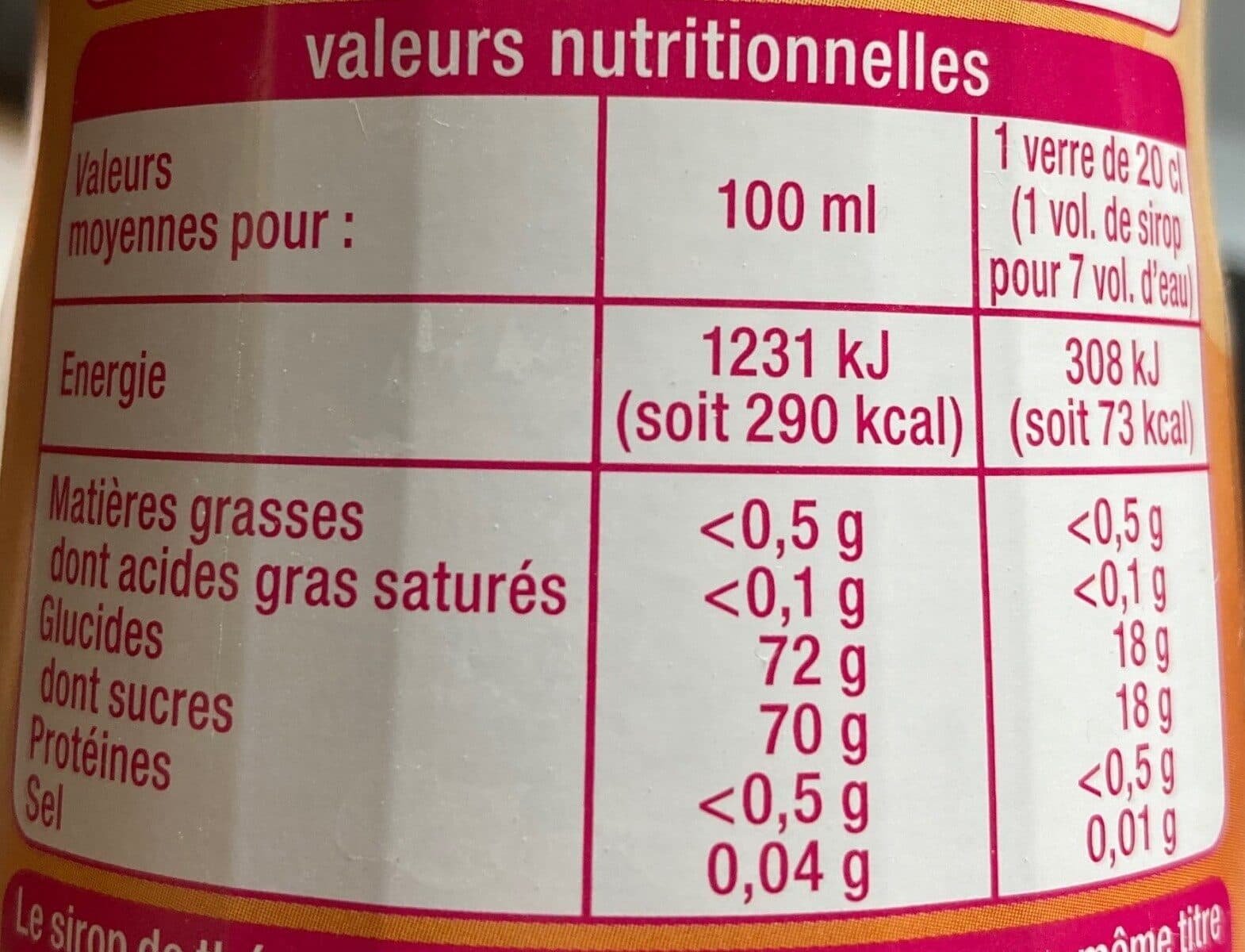 Auchan Sirop Thé Pêche packshot