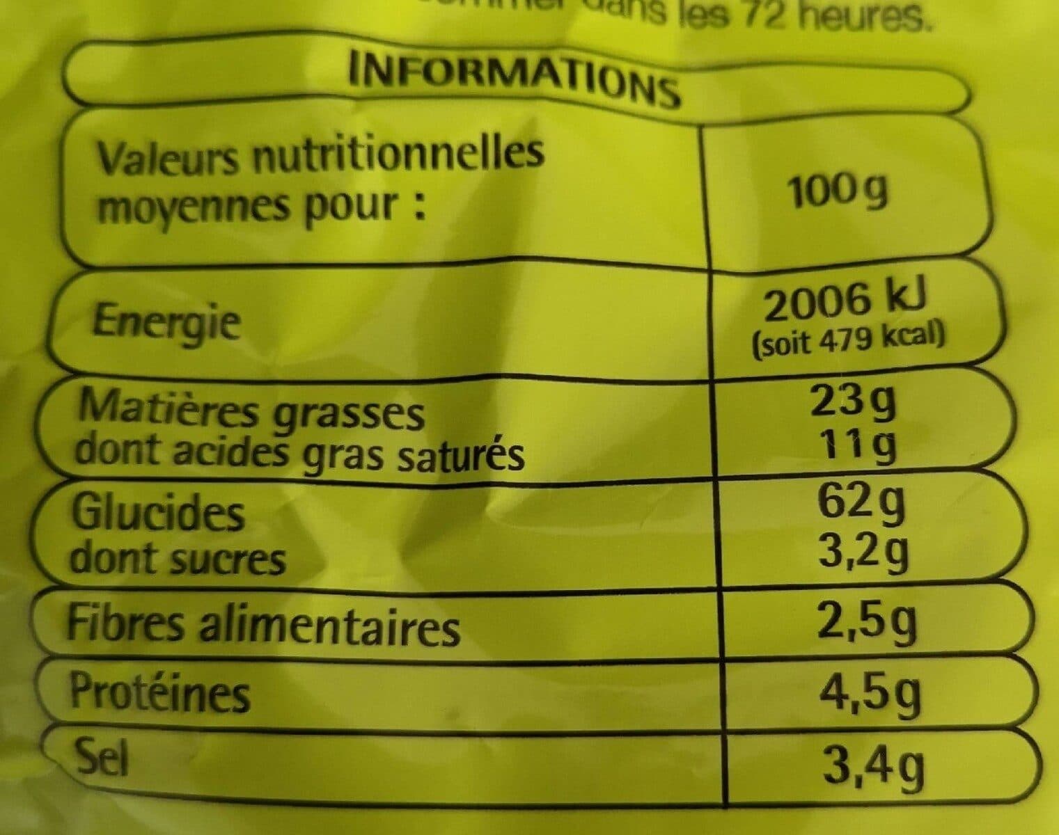 Auchan Snacks goût fromage 125g packshot