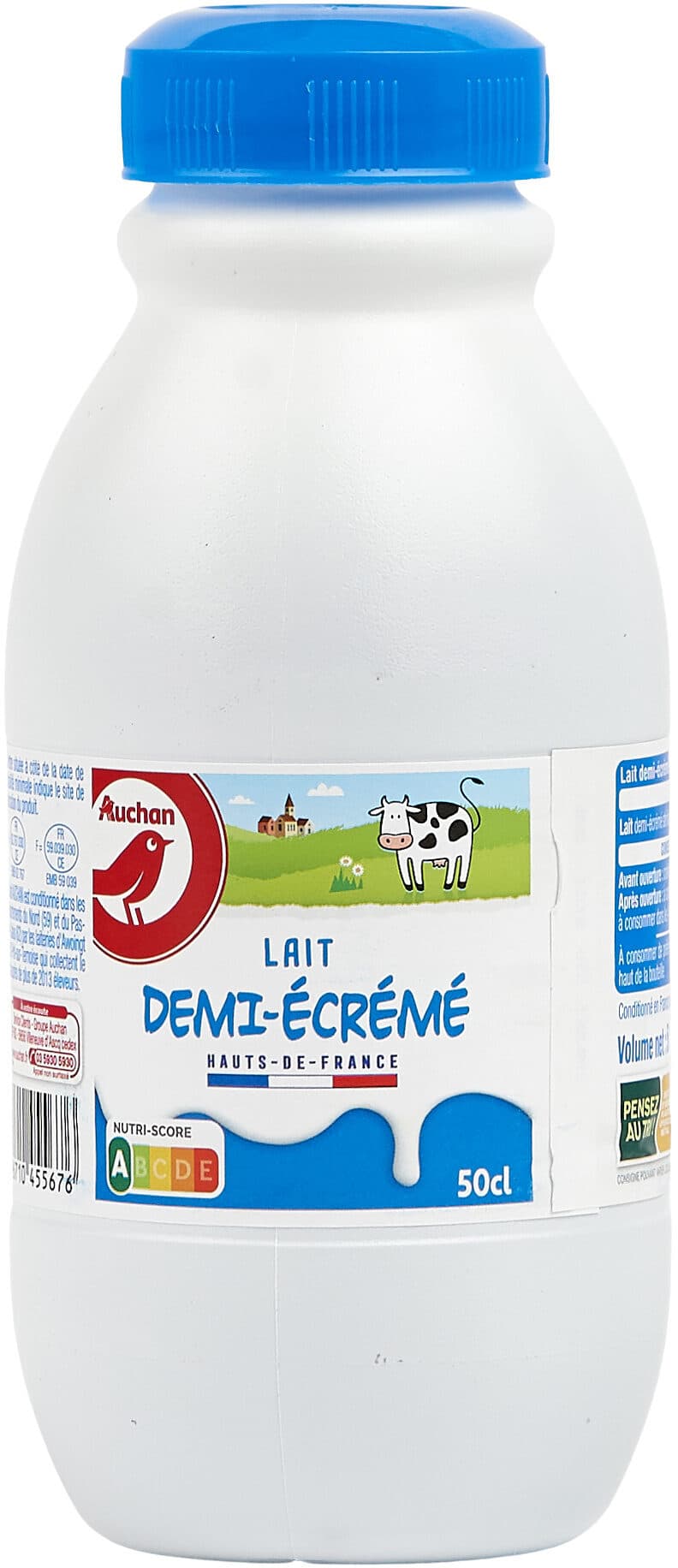 Auchan Lait demi-écrémé des Hauts de France packshot