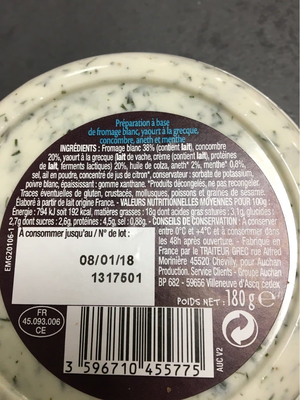 Mmm Tzatziki au yaourt à la grecque packshot