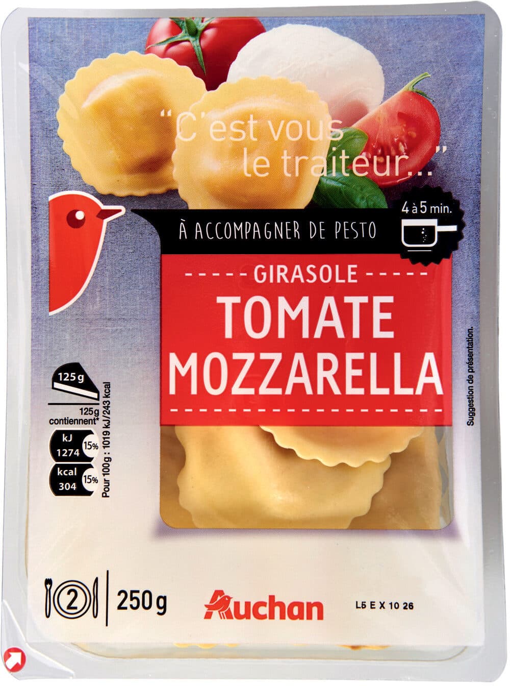 Auchan Girasole tomate mozzarella packshot