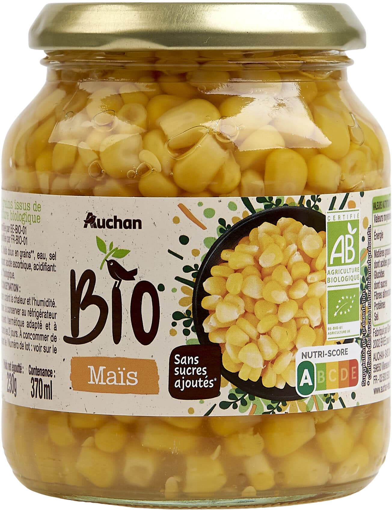Auchan Maïs en grains packshot