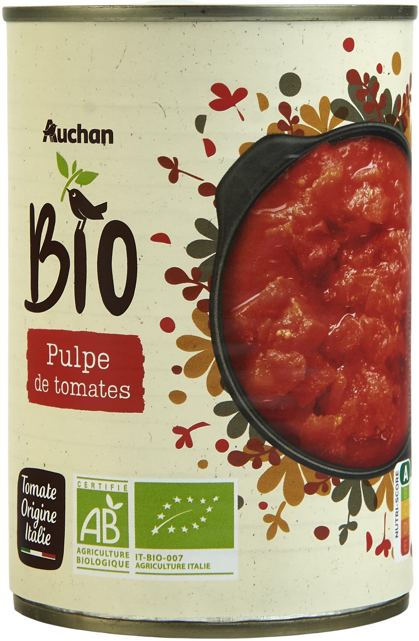 Auchan Pulpe de tomates BIO packshot