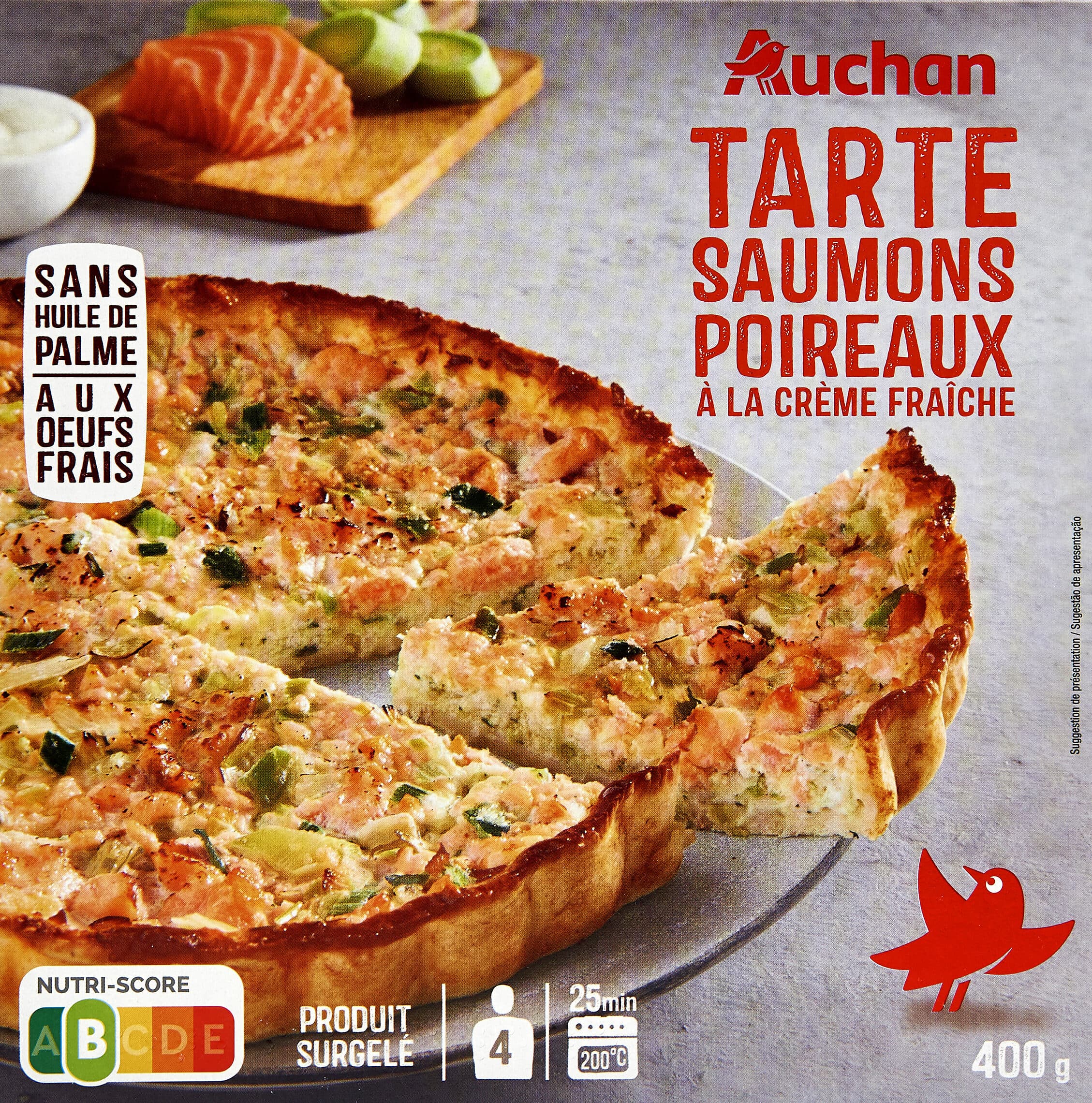 Auchan Tarte saumons, poireaux à la crème fraiche packshot