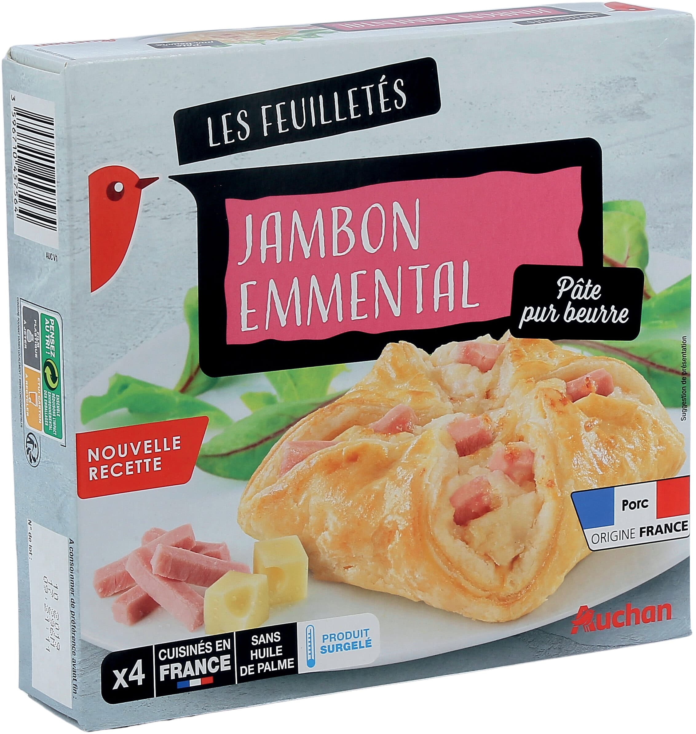 Auchan 4 paniers jambon emmental packshot